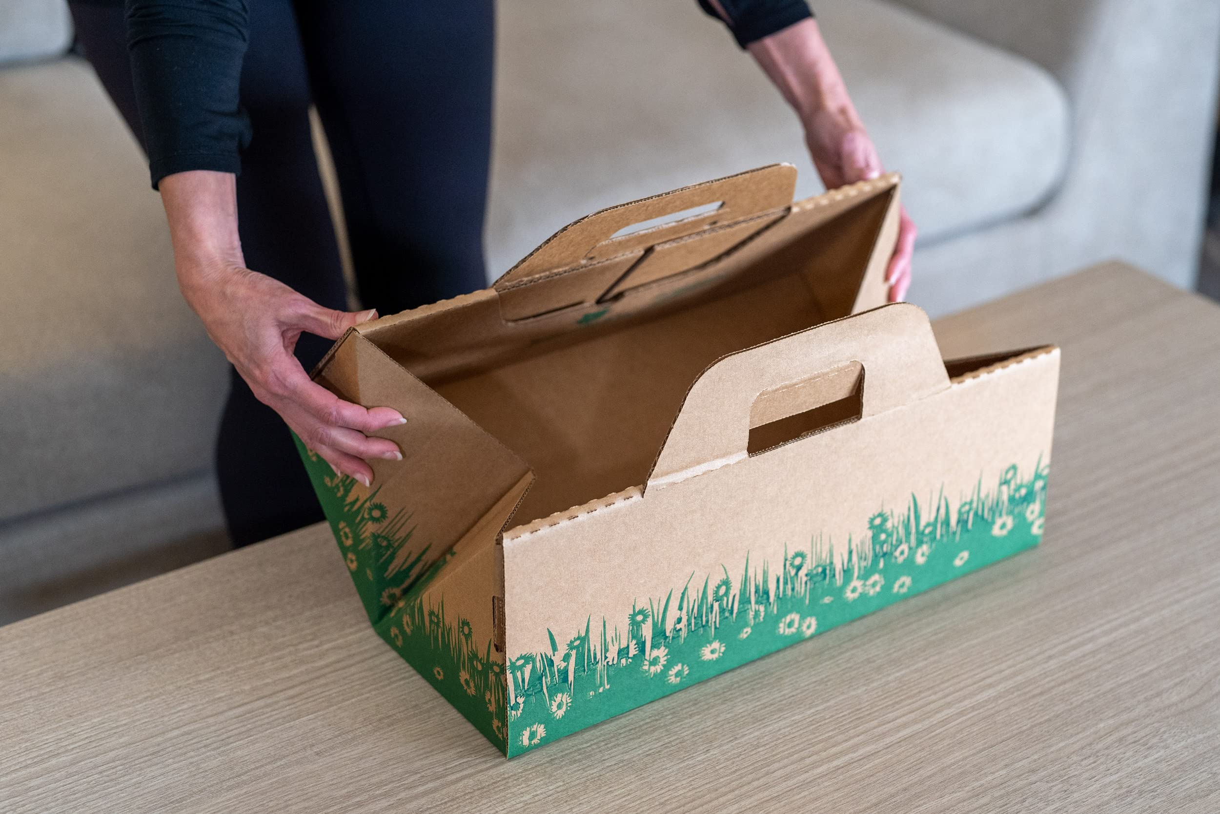 Tensecondlitterbox Disposable Ten Second Litter Boxes For Kitty/Cats (4 Count). Biodegradable Solution For Quick And Easy Disposal. Made Of Recyclable Material. (4-Pack), 17X13X6''