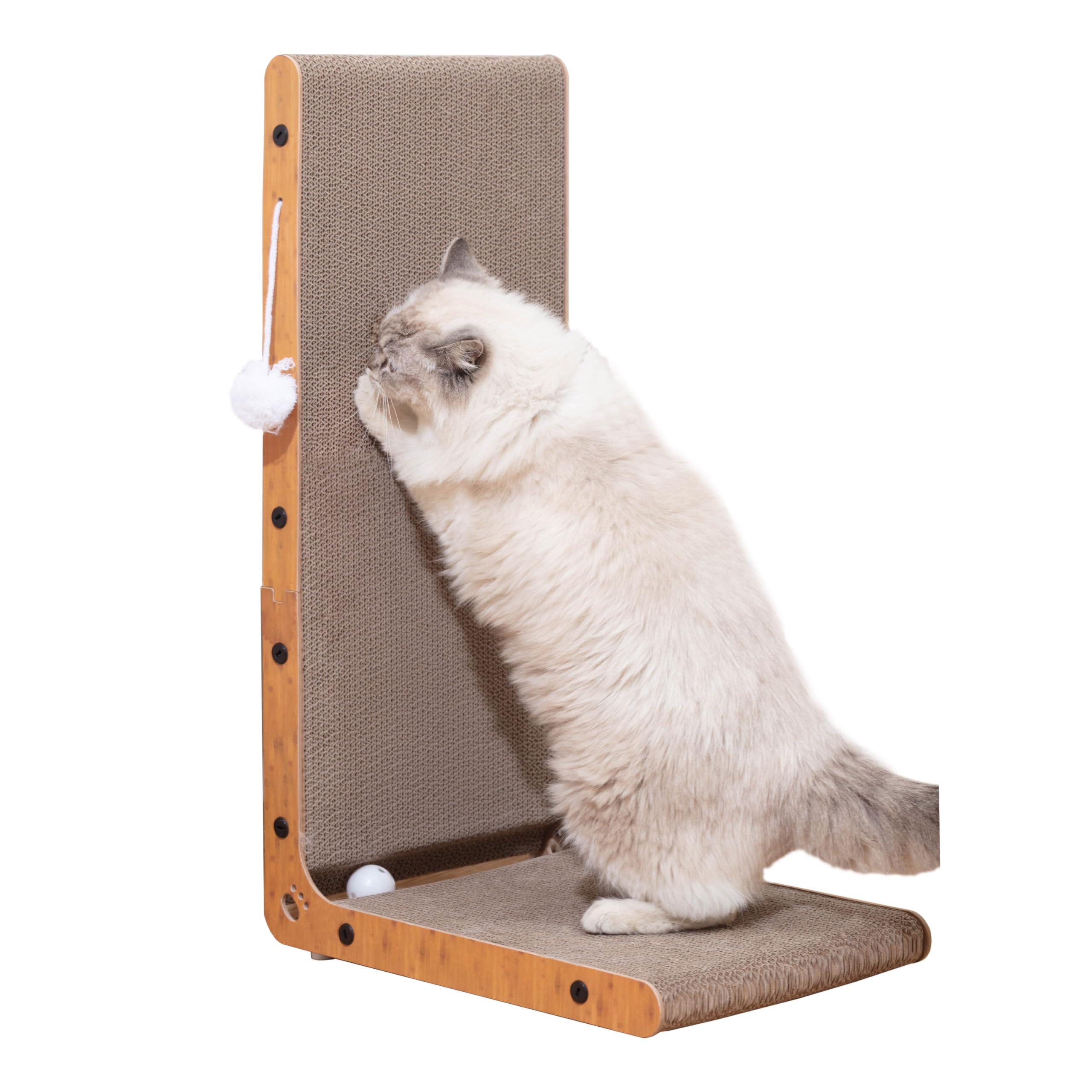 Megidok Cat Scratcher, 26.7'' L Shape Cat Scratch,Vertical Cat Scratching Board,Cat Scratch Pad Wall-Mounted,Cats Scratching Car