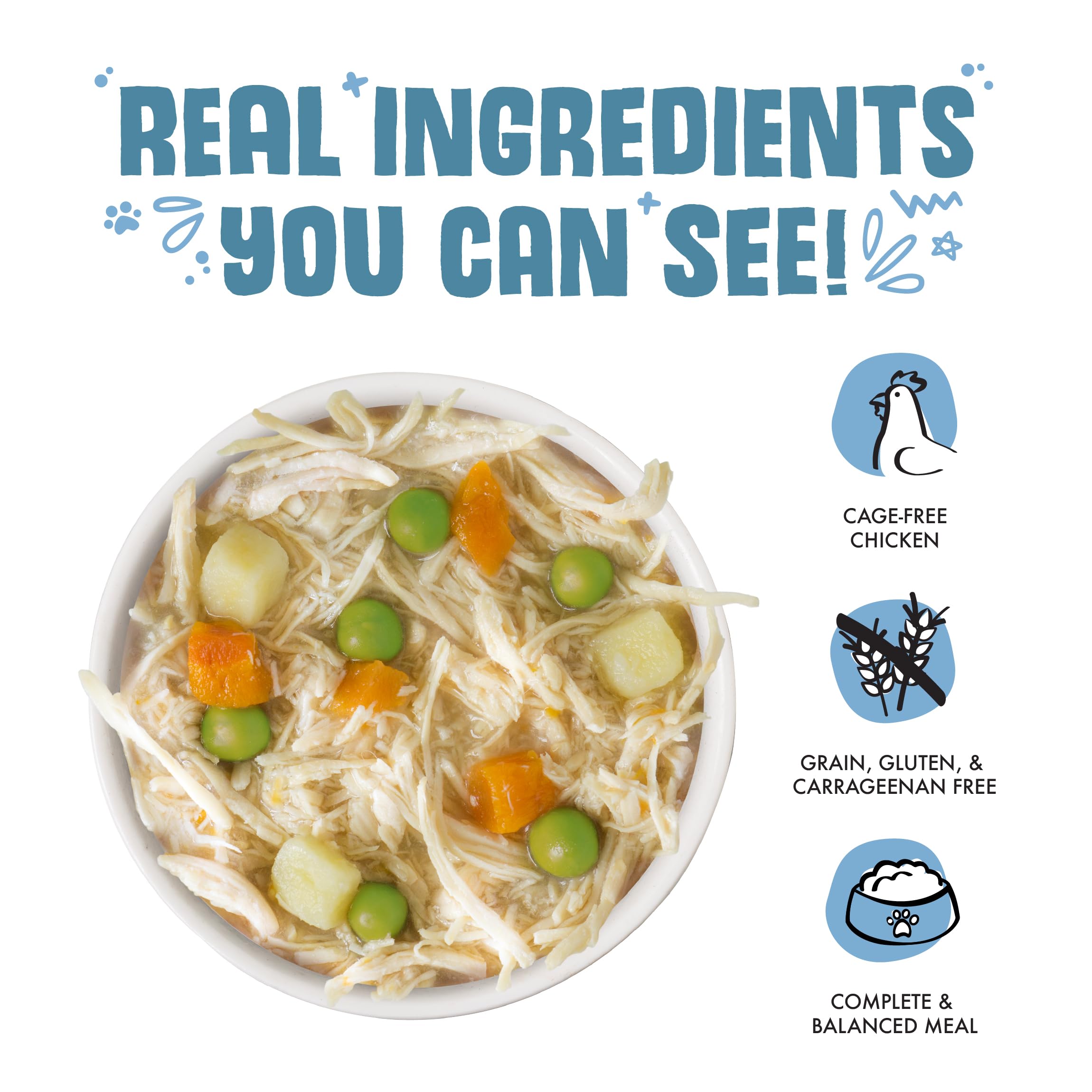 Weruva Classic Dog Food, Grandmas Chicken Soup with Chicken Breast & Veggies, 14oz Can (Pack of 12), Teal (878408004568)