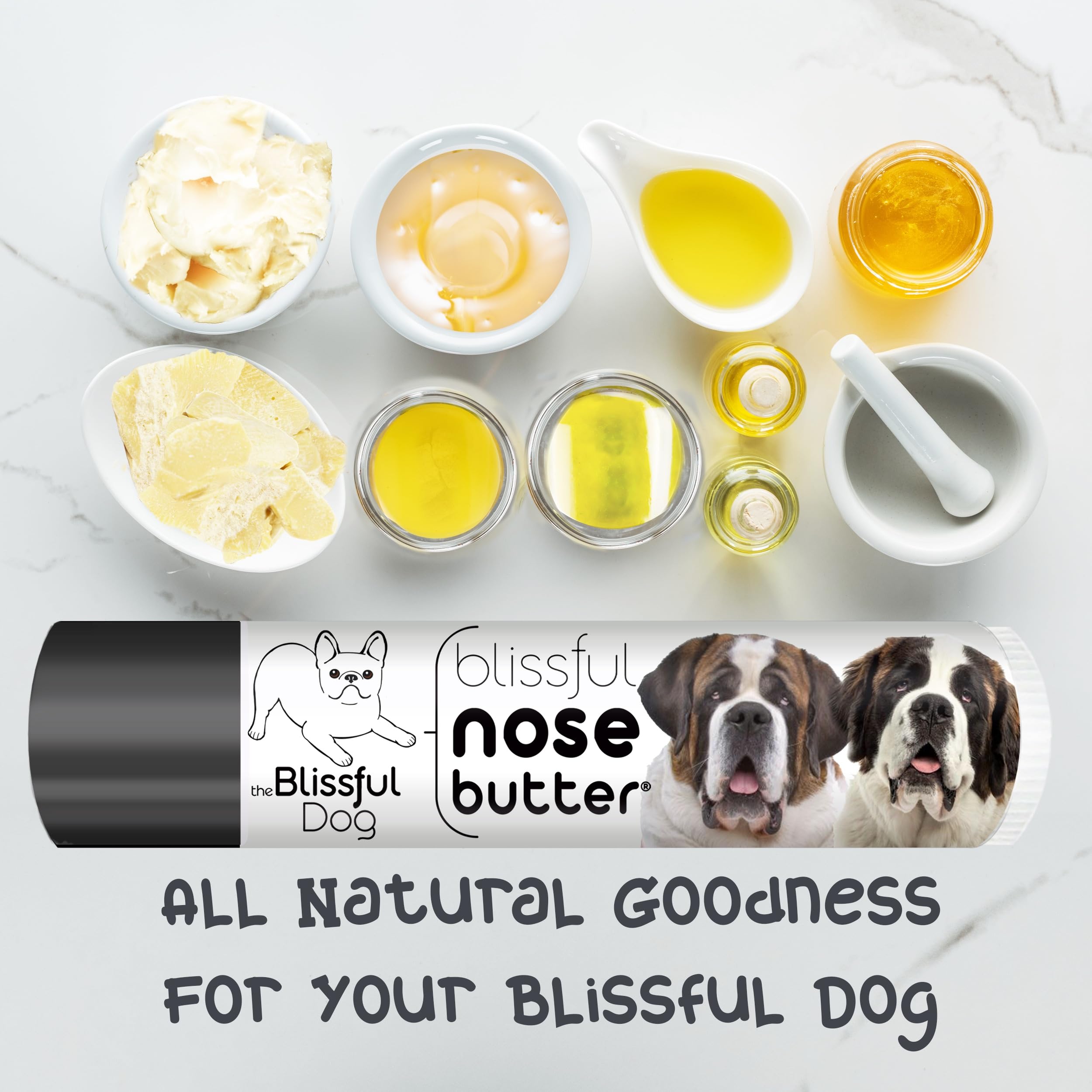 The Blissful Dog Saint Bernard Unscented Nose Butter - Dog Nose Butter, 0.15 Ounce