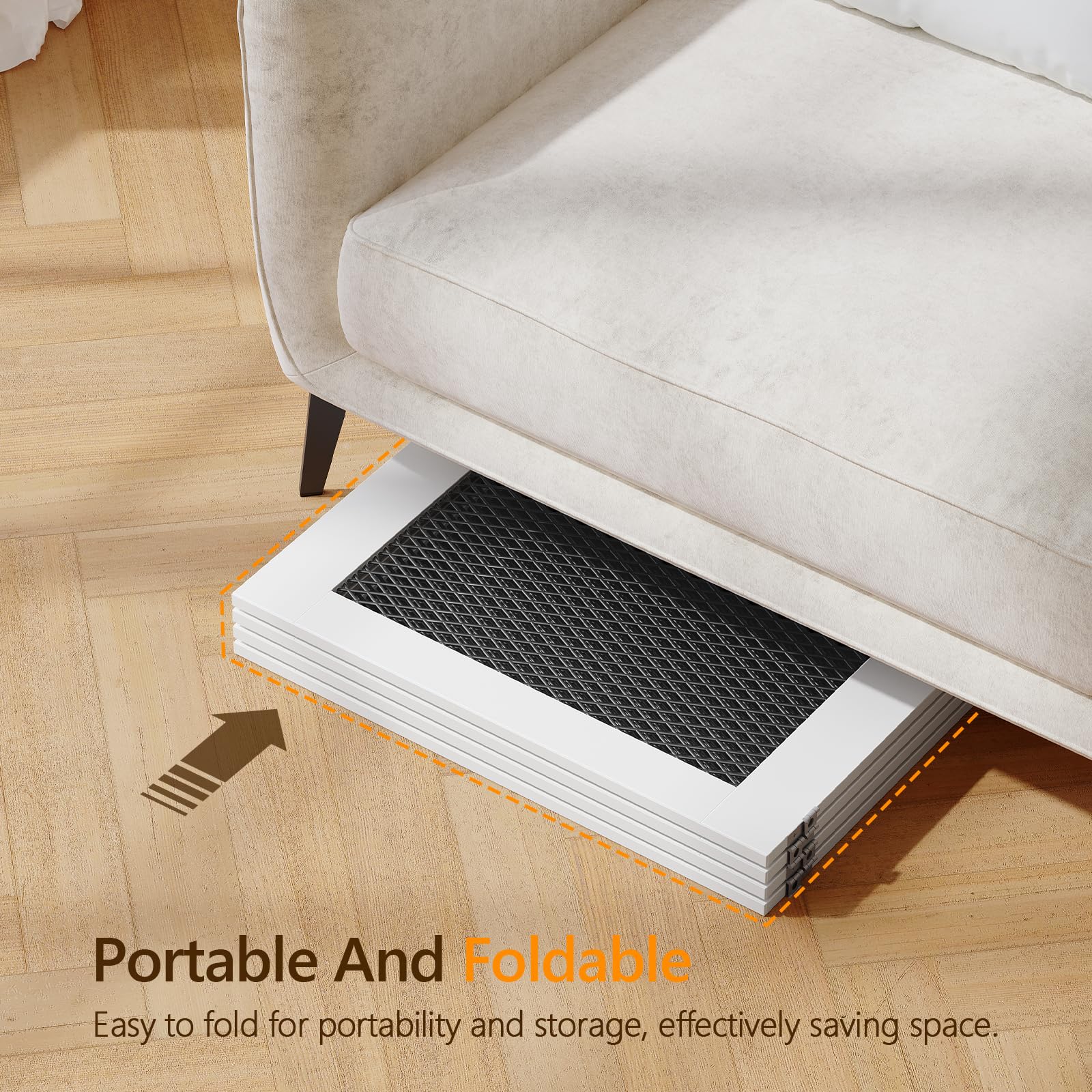 MAHANCRIS Freestanding Dog Gate Indoor, Foldable Wooden Pet Gate for The House Stairs Doorways, 4 Panels Tall Dog Fence with Sup