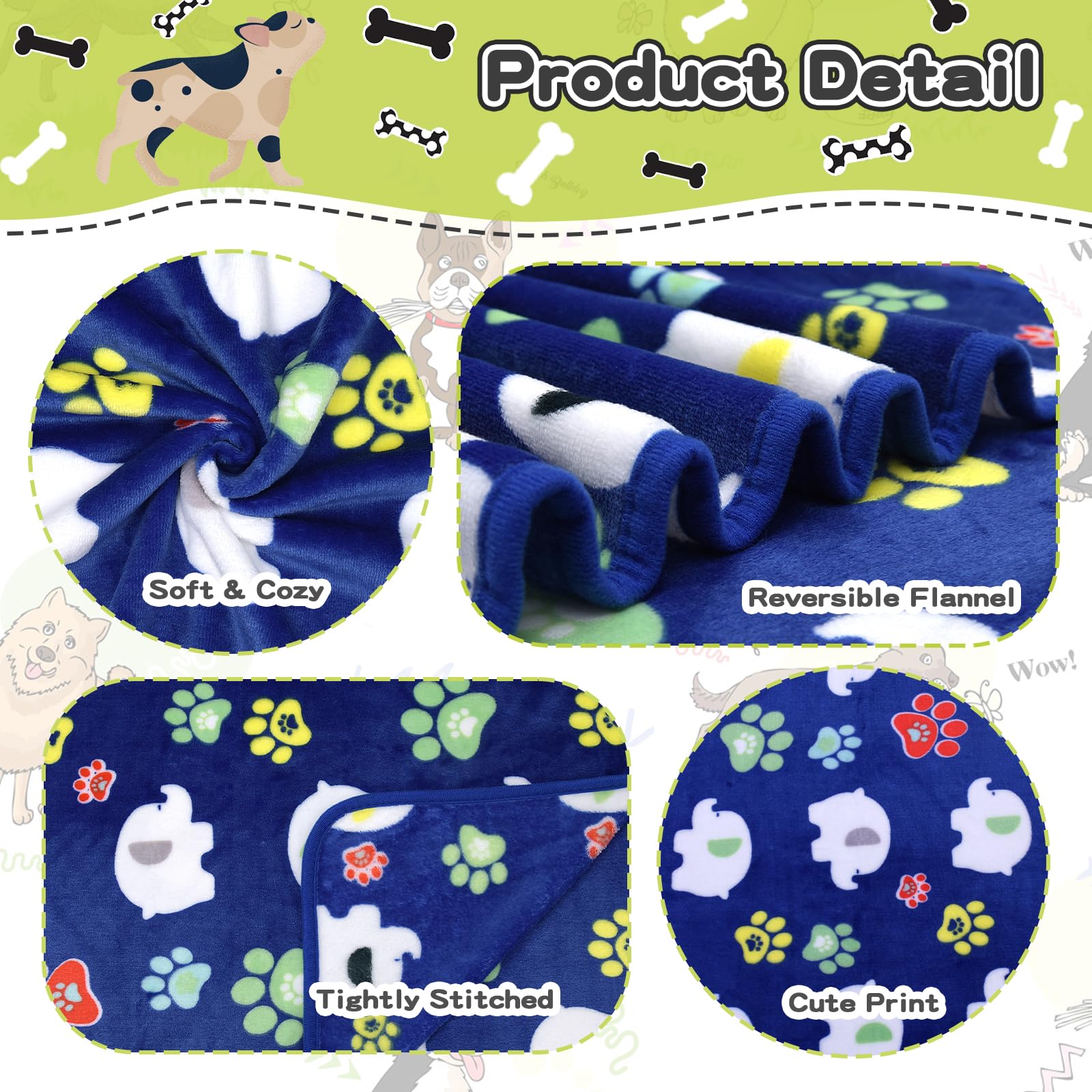 Rezutan 1 Pack 3 Dogs Blankets For Large Dogs Medium Dogs Blanket Super Soft Fluffy Premium Fleece Pet Blanket Flannel Throw For