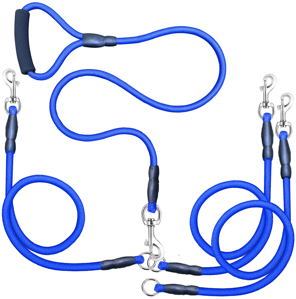5.7Ft 3 Dog Leash No Tangle Heavy Duty Double Dog Leash,Multiple 3 Way Dog Leash,3 In 1 Dog Leash Detachable 360?Swivel With Sof