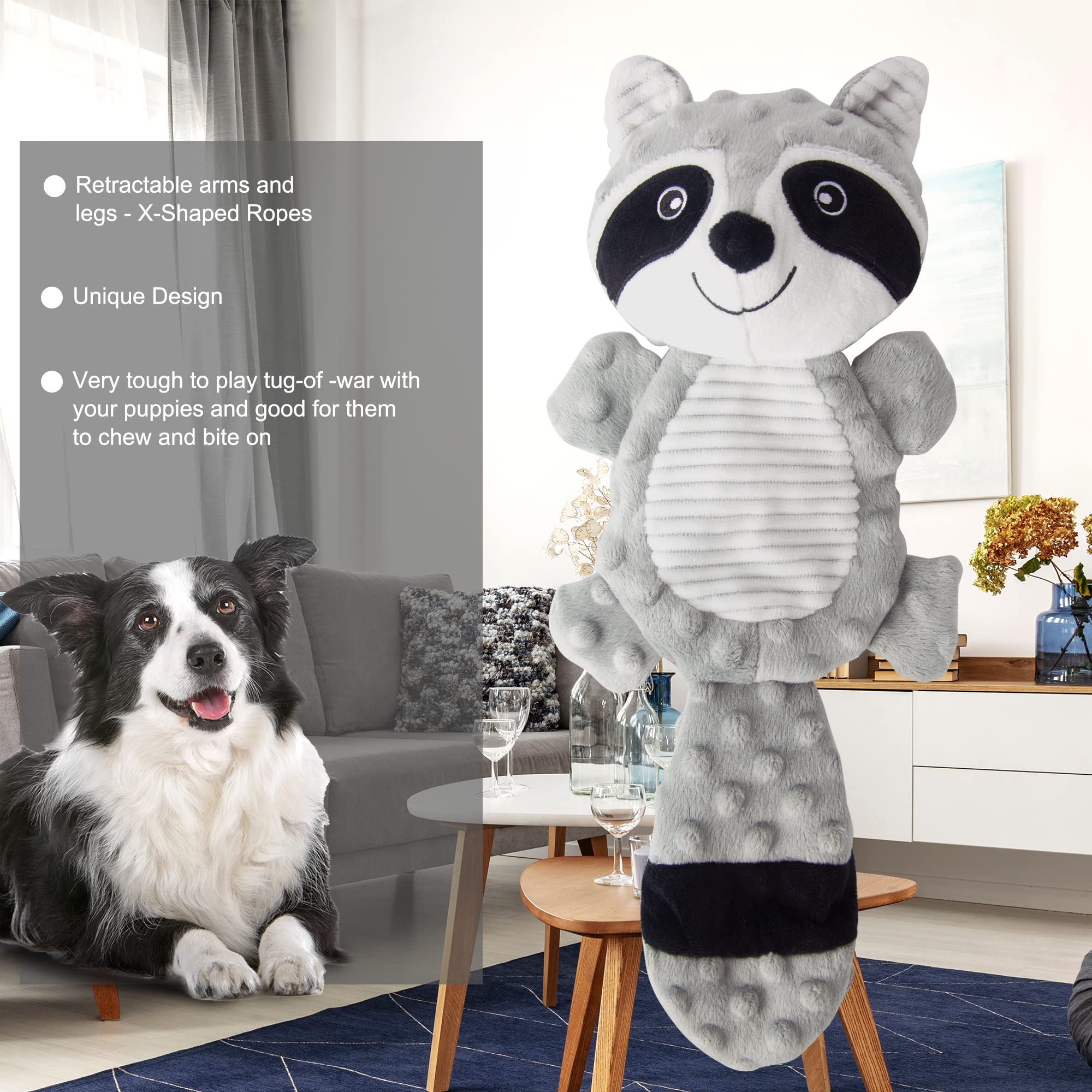 Allhomey Squeaky Dog Toys Plush Chew Toy For Small Medium Dogs Puppy Large Breed, Cute Animal Plush Chew Toy For Indoor Outdoor