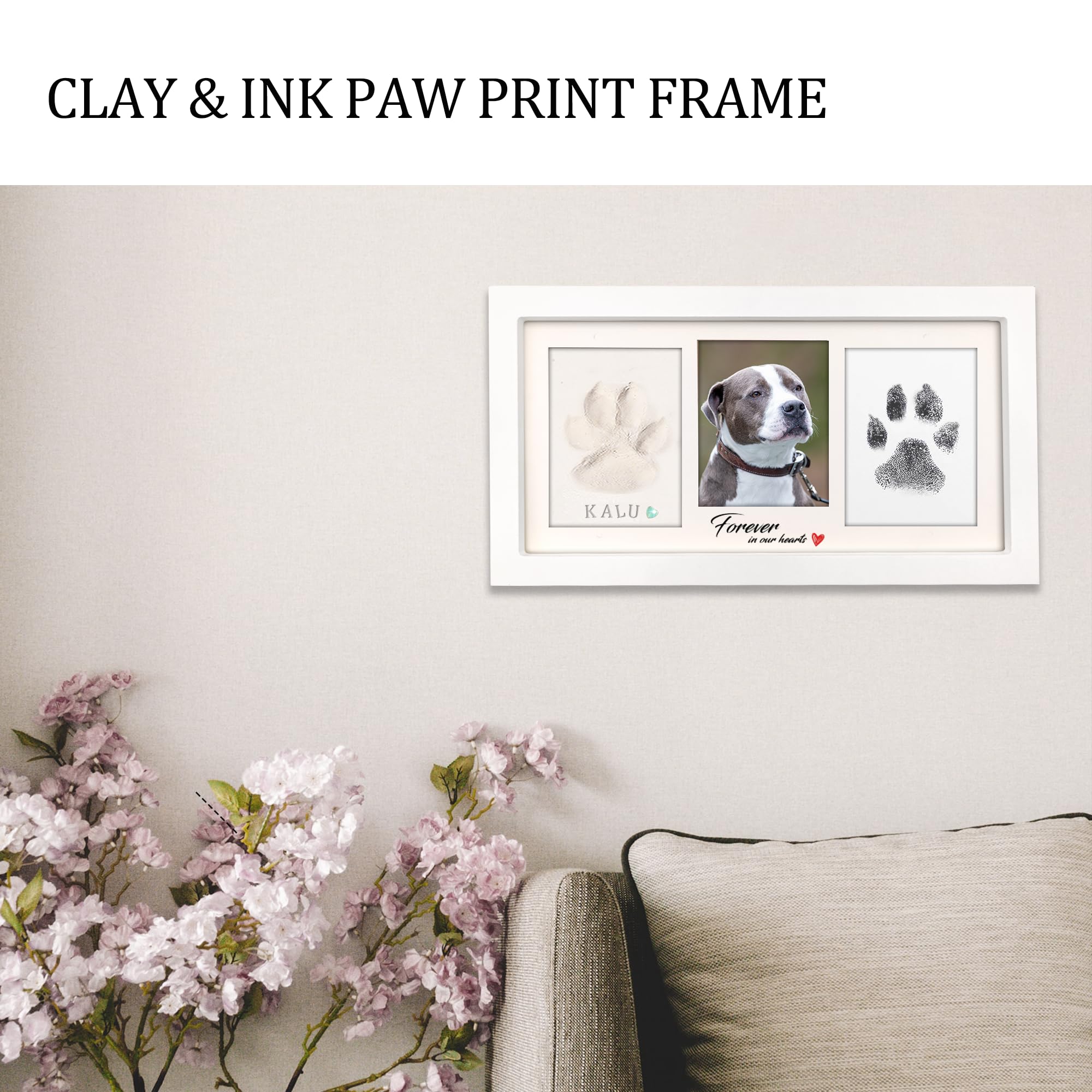 Mypawlets Extra Large Paw Print Frame Kit,Dog/Cat Paw Print Kit,Soft Pawprint Clay&Clean Touch Ink Pad,Pet Paw Print Impression