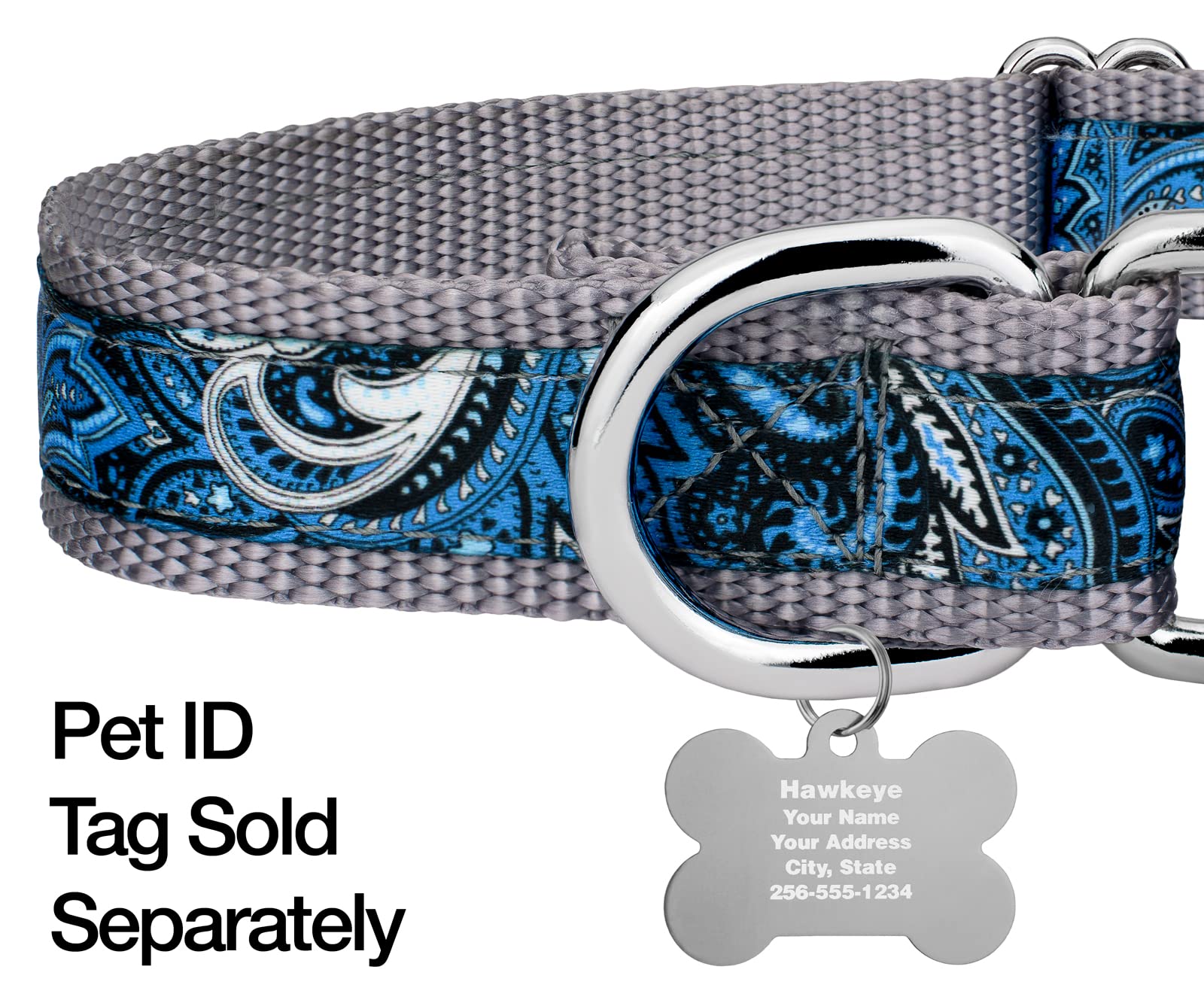 Country Brook Petz - Blue Paisley Signature Martingale Dog Collar - Each Collar You Buy, A Collar Is Donated To A Shelter (1 Inc