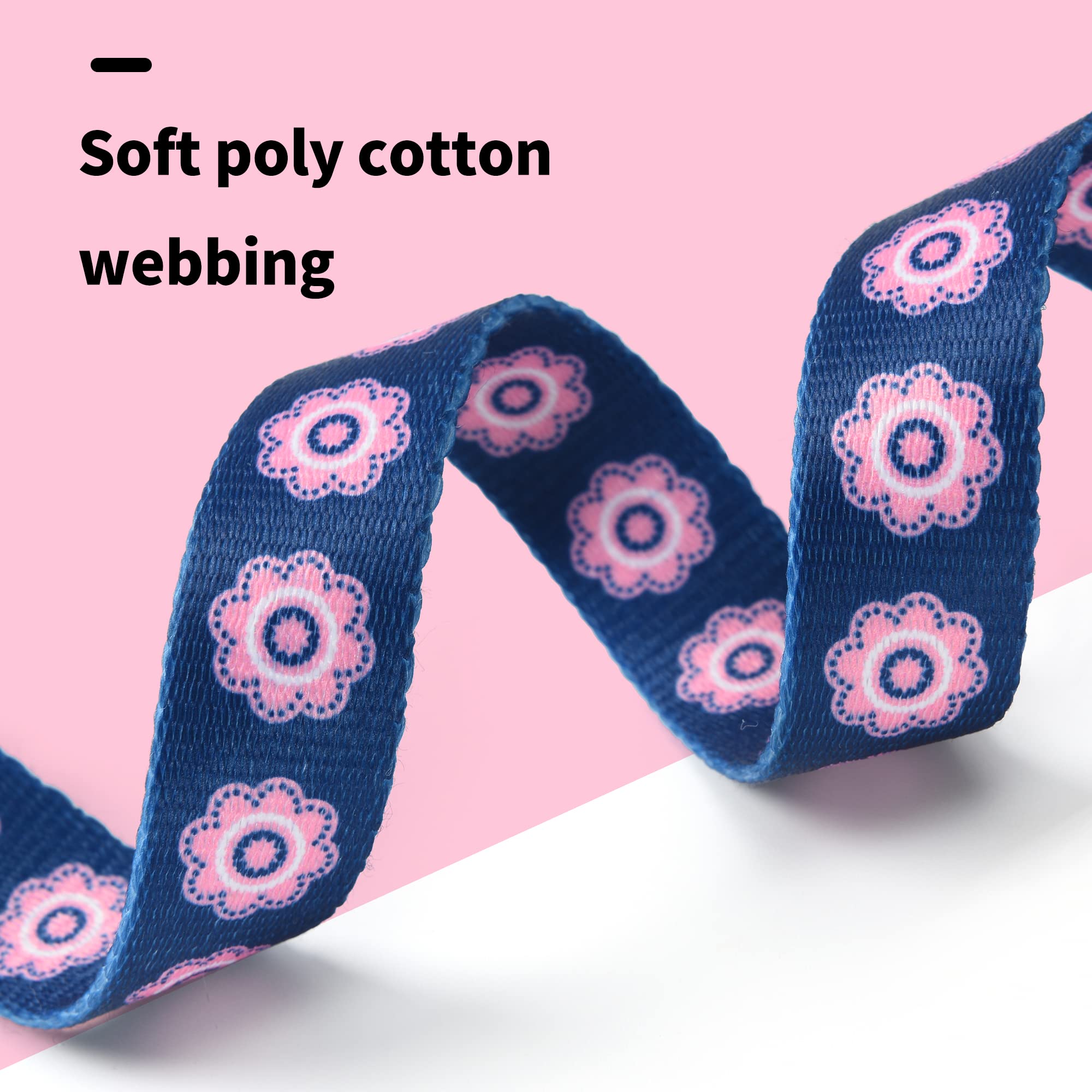 Mile High Life Nylon Puppy Dog Collar W Cute Patterns Lightweight Girl Boy Collar For Small/Medium/Large Dogs (Pink Flower, Larg