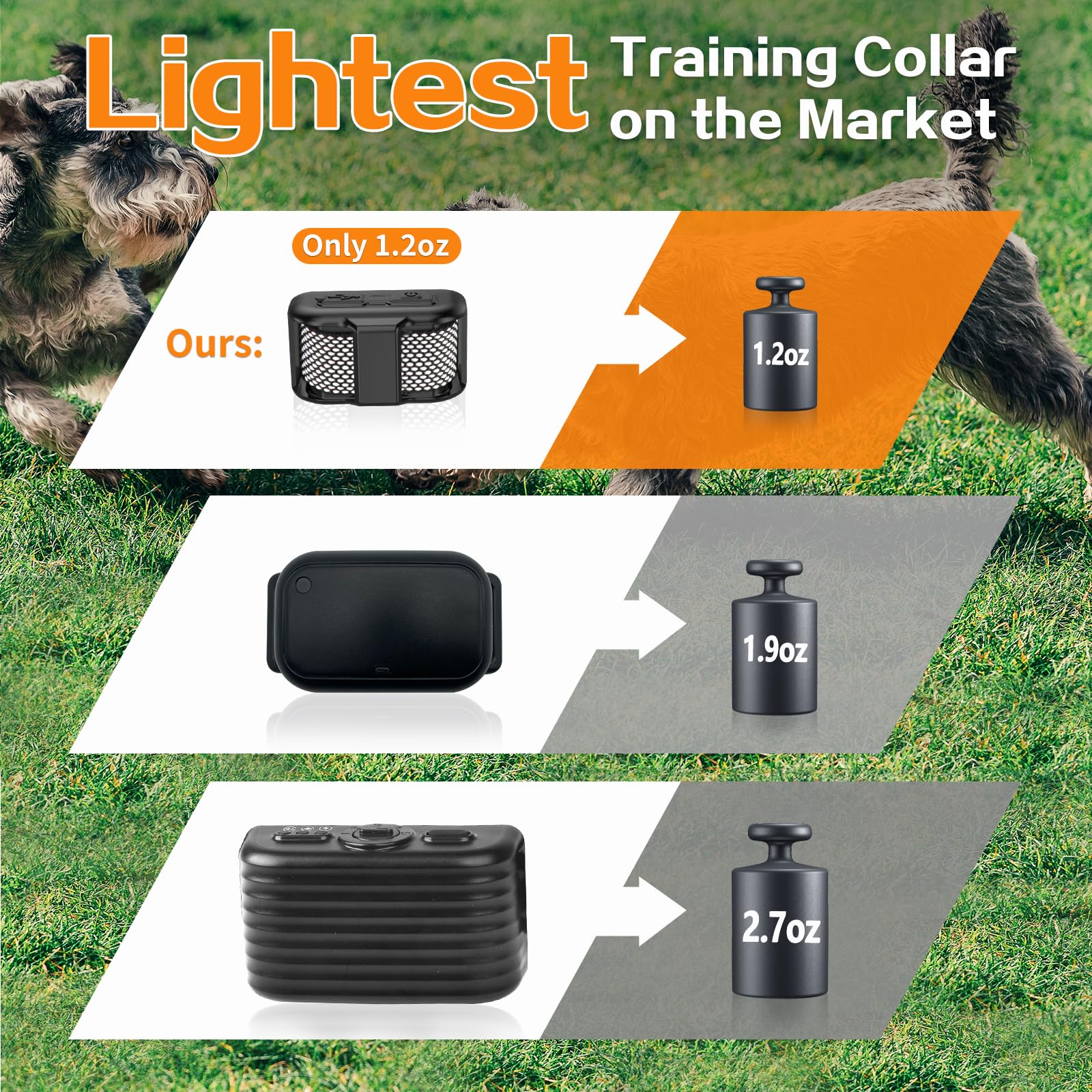 Tiniest Dog Shock Collar For 2 Dogs, Lightest Dog Training Collar With Remote For 2 Small Dogs 5-15Lbs & Medium Large Dogs/Puppi