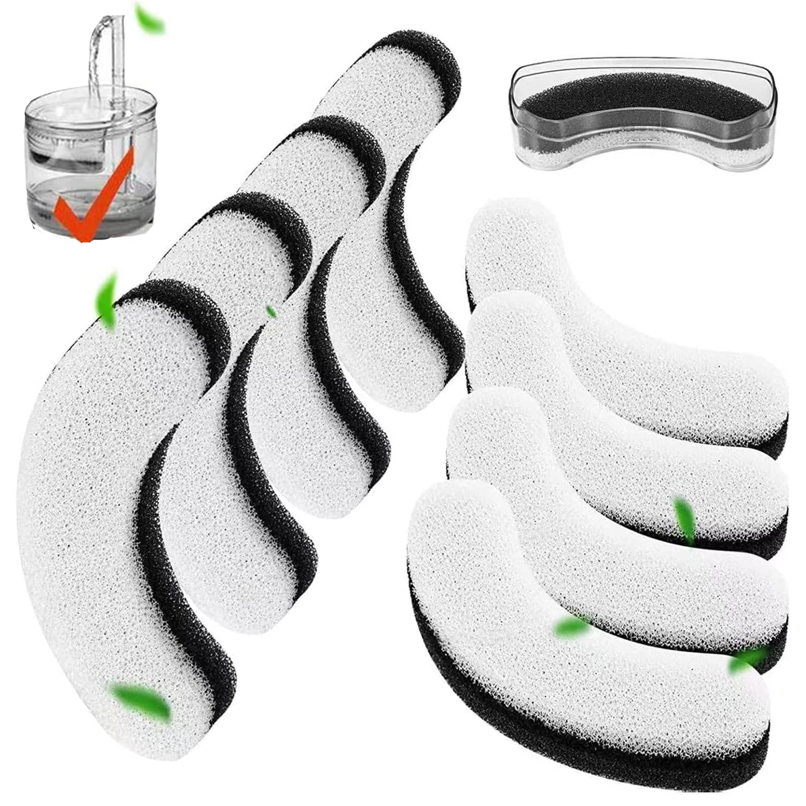 Cat Water Fountain Filters, 8 Pack Pet Fountain Replacement Filters Fit for Clear Cat Fountain Dispenser