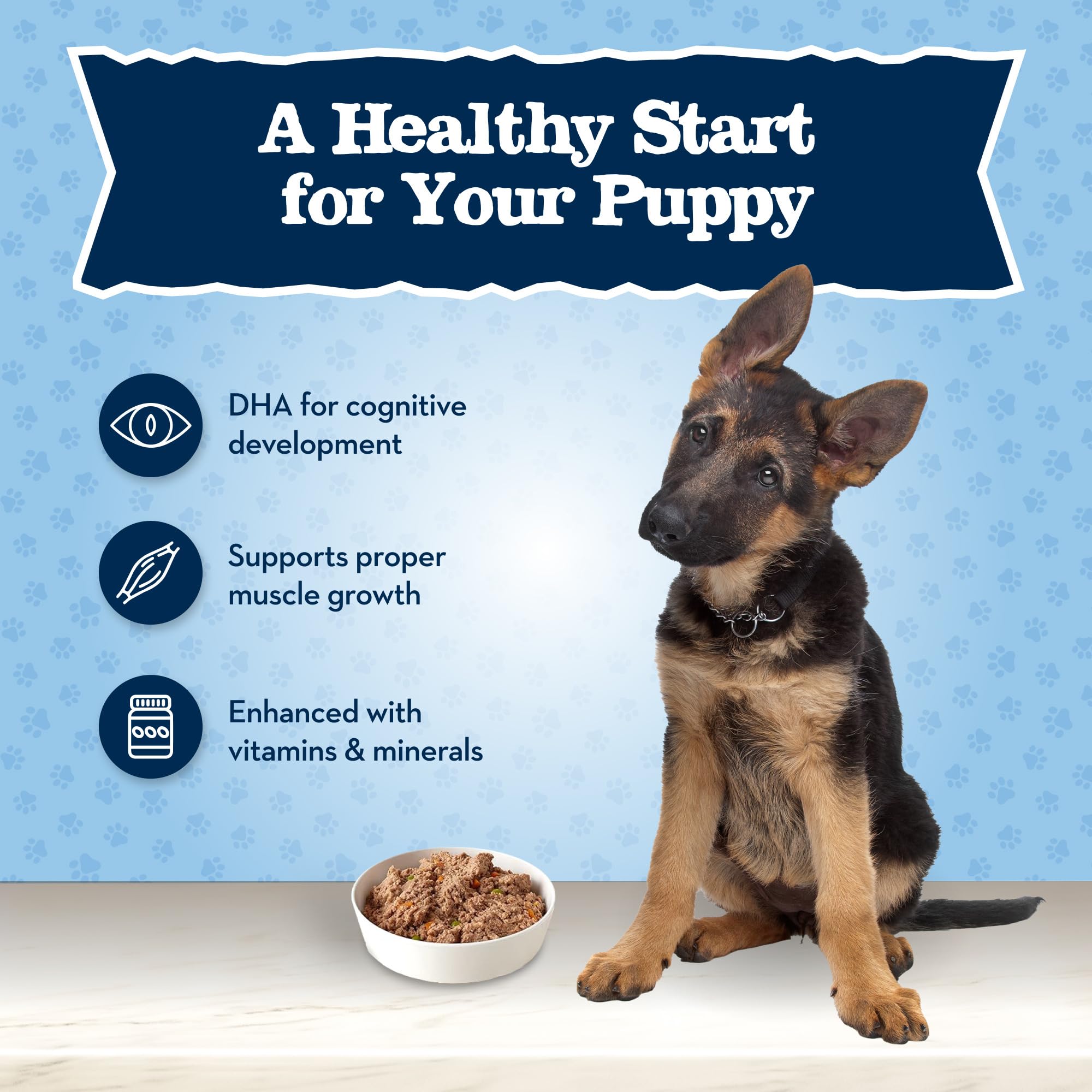 Blue Buffalo Baby BLUE Natural Puppy Wet Dog Food, Healthy Growth Formula with DHA, Chicken and Vegetable Recipe, 12.5-oz. Cans