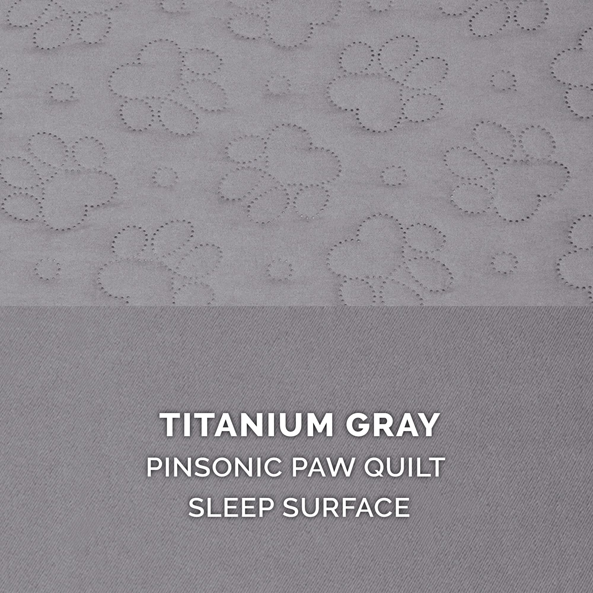 Furhaven Orthopedic Dog Bed For Large Dogs W/ Removable Bolsters & Washable Cover, For Dogs Up To 95 Lbs - Pinsonic Quilted Paw L Shaped Chaise - Titanium, Jumbo/Xl