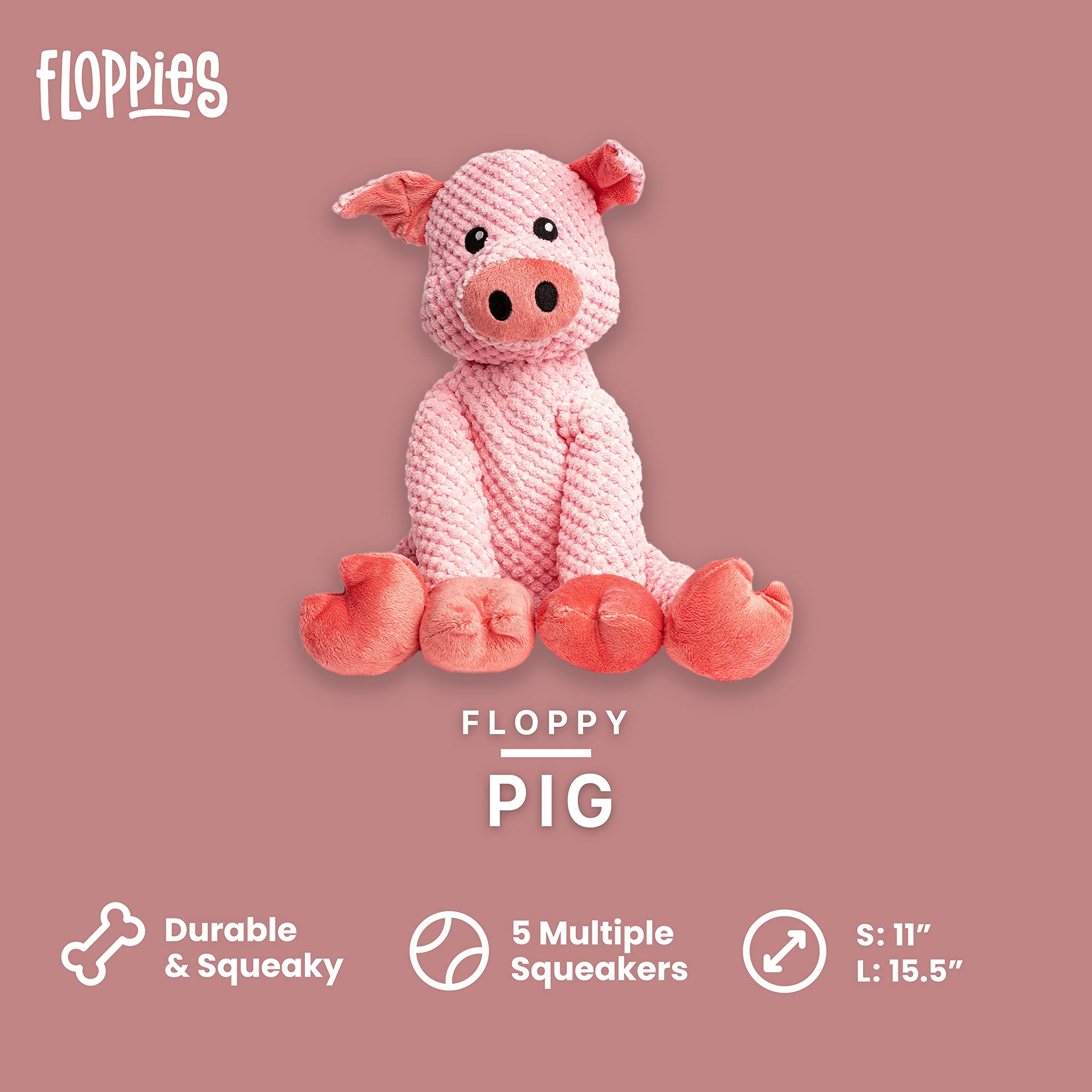 Fabdog, Inc. Floppy Pig Dog Toys (Large)