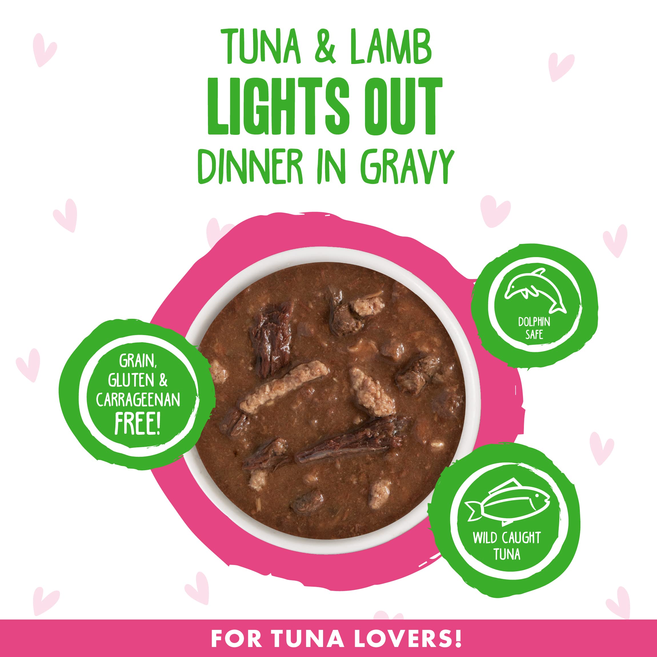 B.F.F. OMG - Best Feline Friend Oh My Gravy!, Tuna & Lamb Lights Out with Tuna & Lamb, 5.5oz Can (Pack of 8)