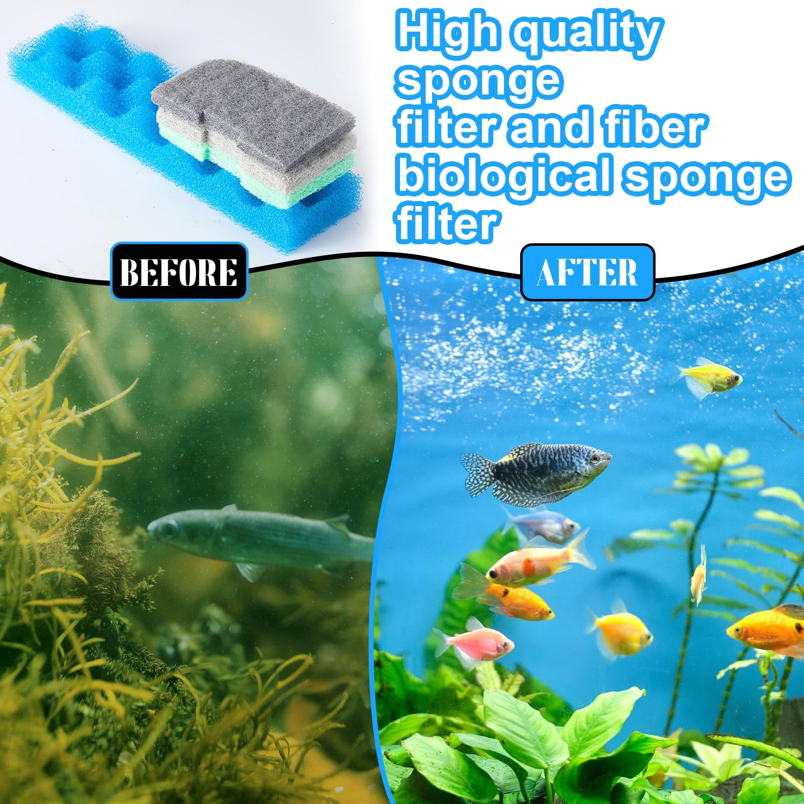 Threlaco 40 Pcs Replacement Filter Media Kit Compatible With Fluval 406/407 Aquarium Filters Including 4 Biological Foams, 12 Am