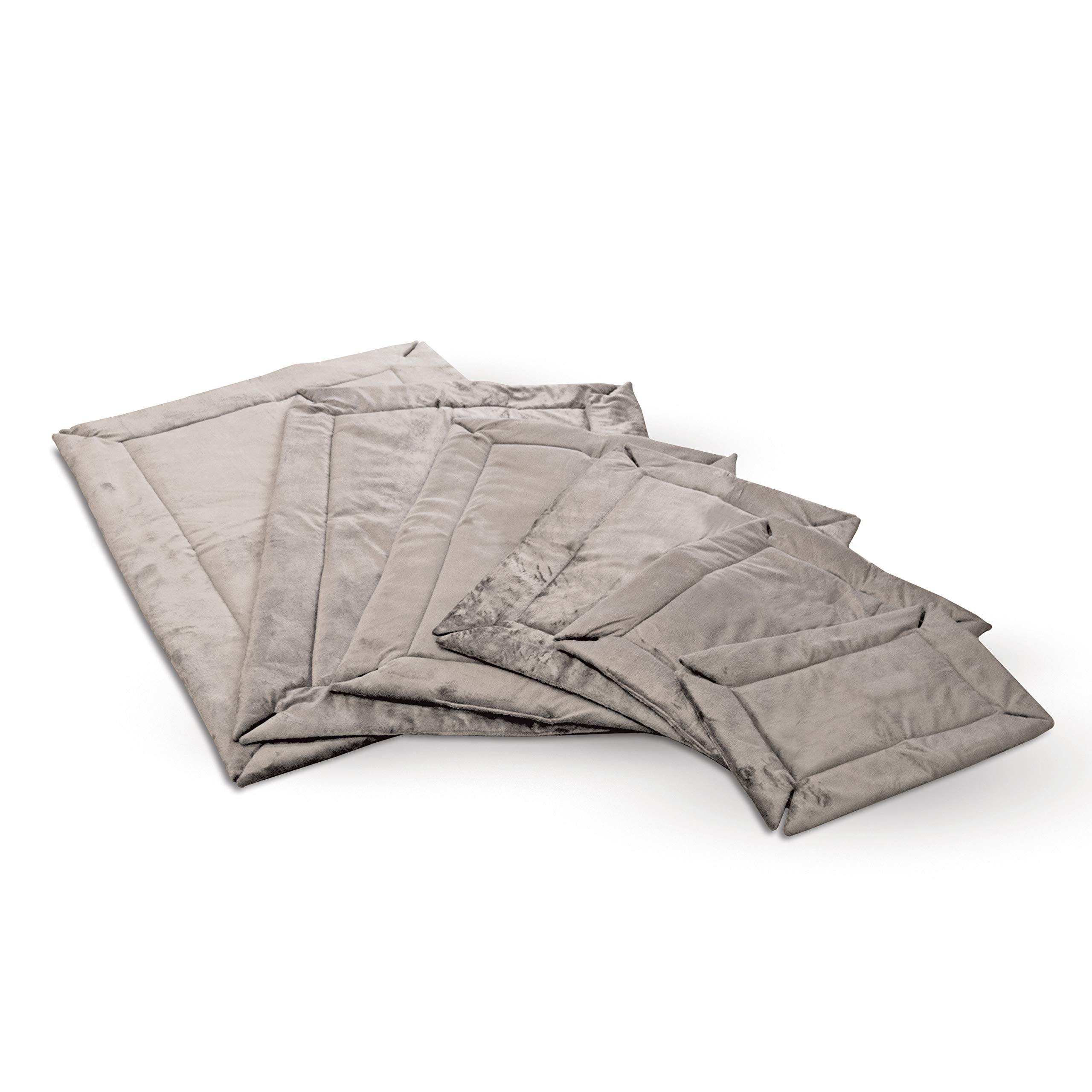 K&H Pet Products Self-Warming Dog Crate Pad, Self Heating Cat Mat, Portable, Machine Washable, No Electric Needed, Adjustable Fit, Non-Slip, Great For Cat Window Perches - Extra-Small 14 X 22In Gray