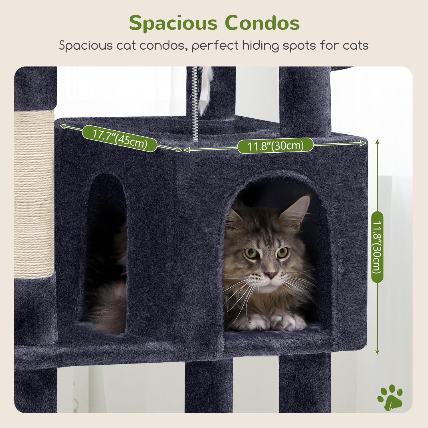 Globlazer S68 Sturdy Cat Tree, 68-Inch Large Cat Tower For Indoor Adult Cats 20 Lbs Heavy Duty Cat Tree For Big Cats With Extra