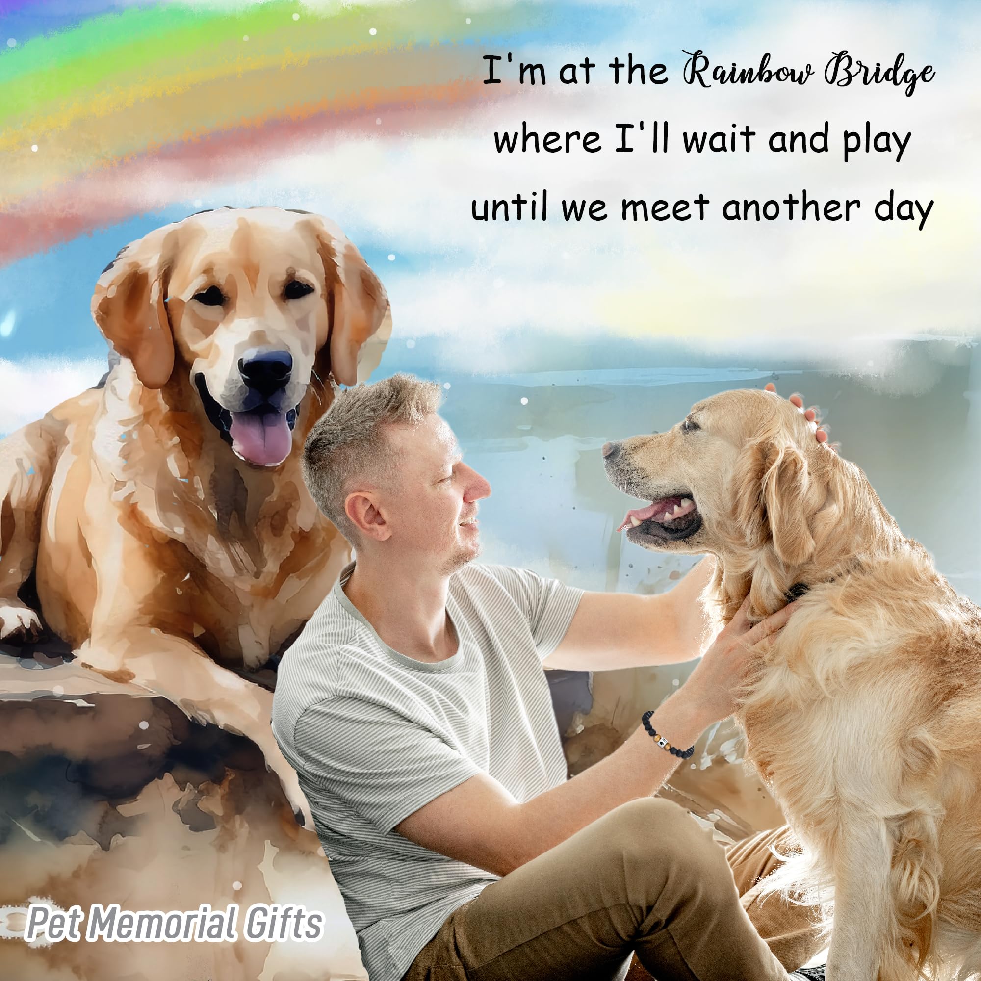 TONY & SANDY Dog Memorial Gifts for Loss of Dog, Pet Sympathy Gift, Pet Passing Away Remembrance Bereavement Memorial Bracelet f