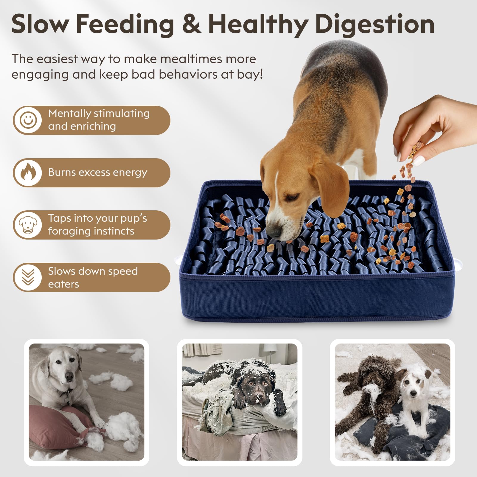 FunFurry Snuffle Mat for Dogs, Dog Puzzle Mat, Interactive Dog Toys for Enrichment,Sniff Mats with Non-Slip Backing,Suitable for