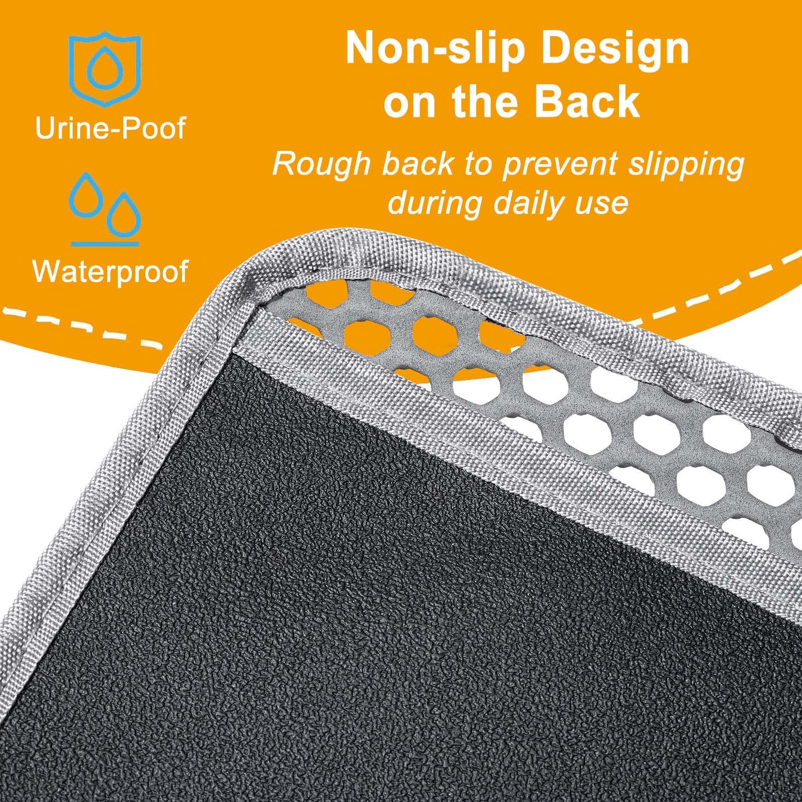 USHARP Extra Large Cat Litter Mat 47x28, Waterproof Non-Slip Litter Trapping Rug for Multi-Pet Homes, Easy Clean, Gray
