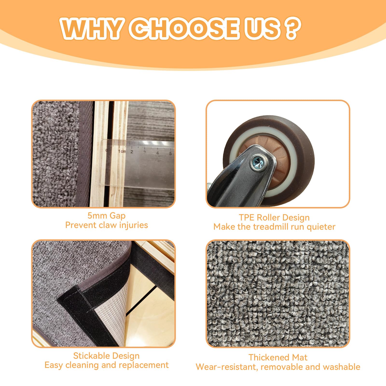 Homegroove Cat Running Wheel, 45'' Large Xl Cat Exercise Wheel Treadmill With Carpeted Runway, Fitness Weight Loss Device, Sport