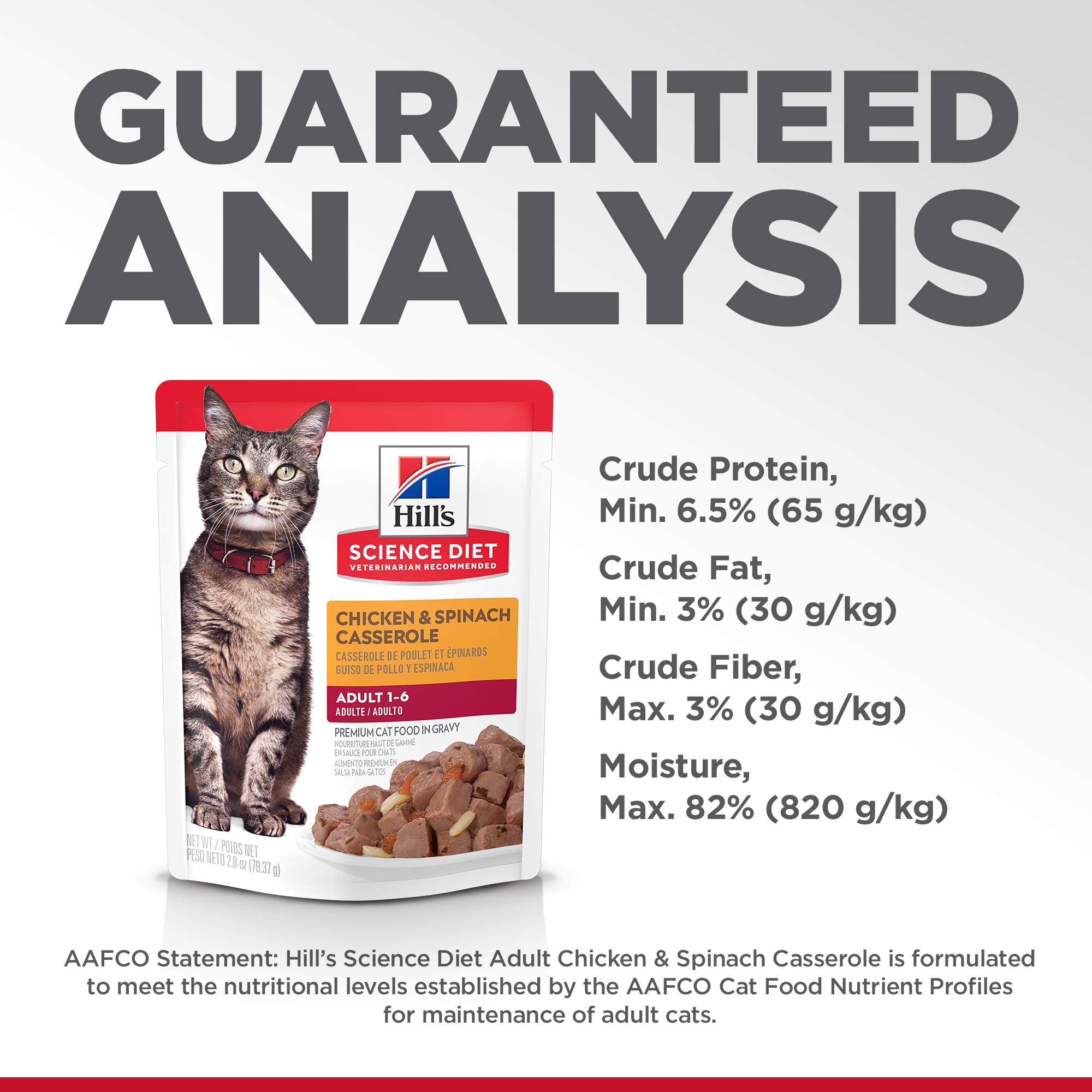 Hills Science Diet Adult 1-6, Adult 1-6 Premium Nutrition, Wet Cat Food, Chicken Casserole Stew, 2.8 oz Pouch, Case of 24