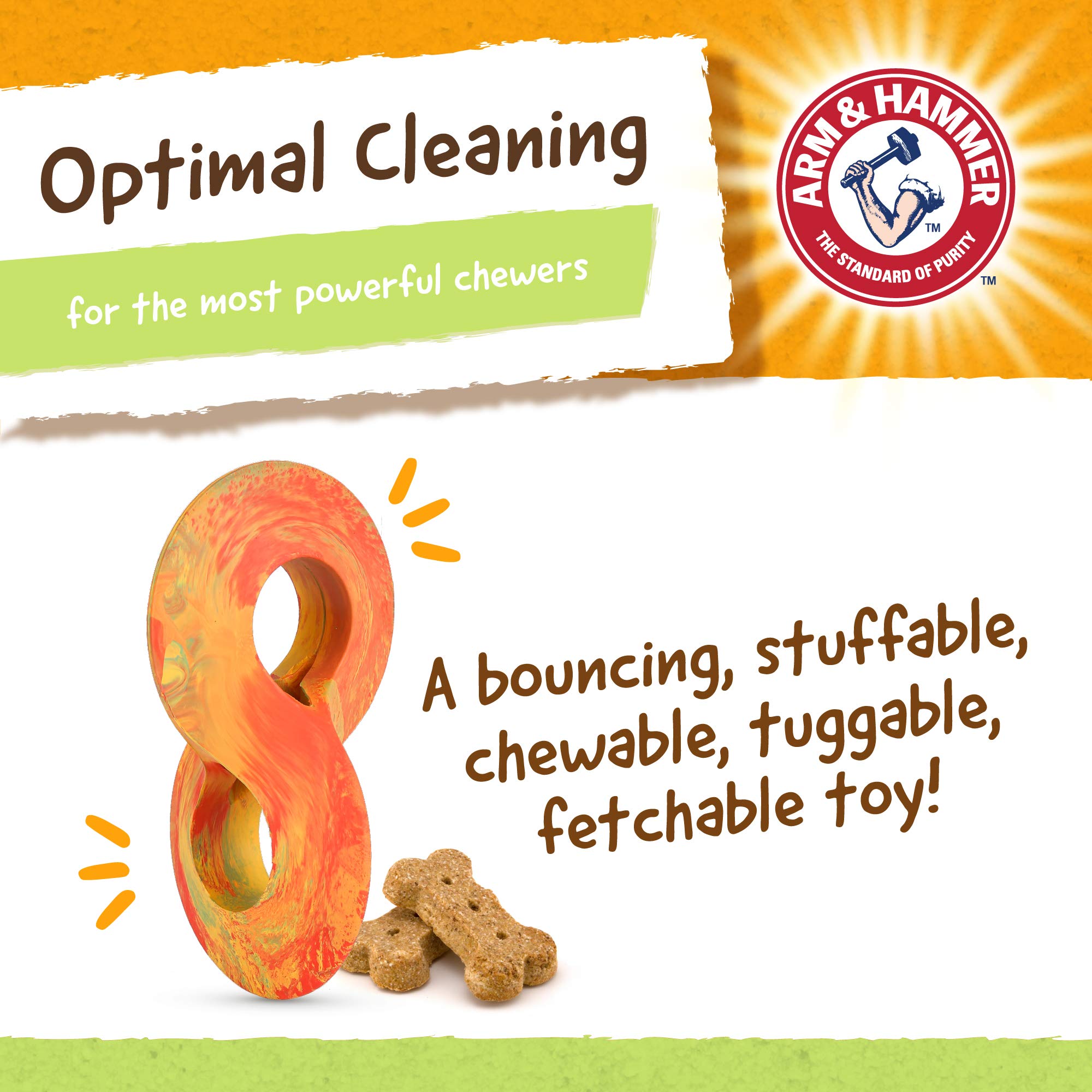 Arm & Hammer Rock-N-Roller Stuffable Dental Chew Toy For Dogs | Perfect Fit For Tennis Ball | Best Dog Chew Toy For The Toughest