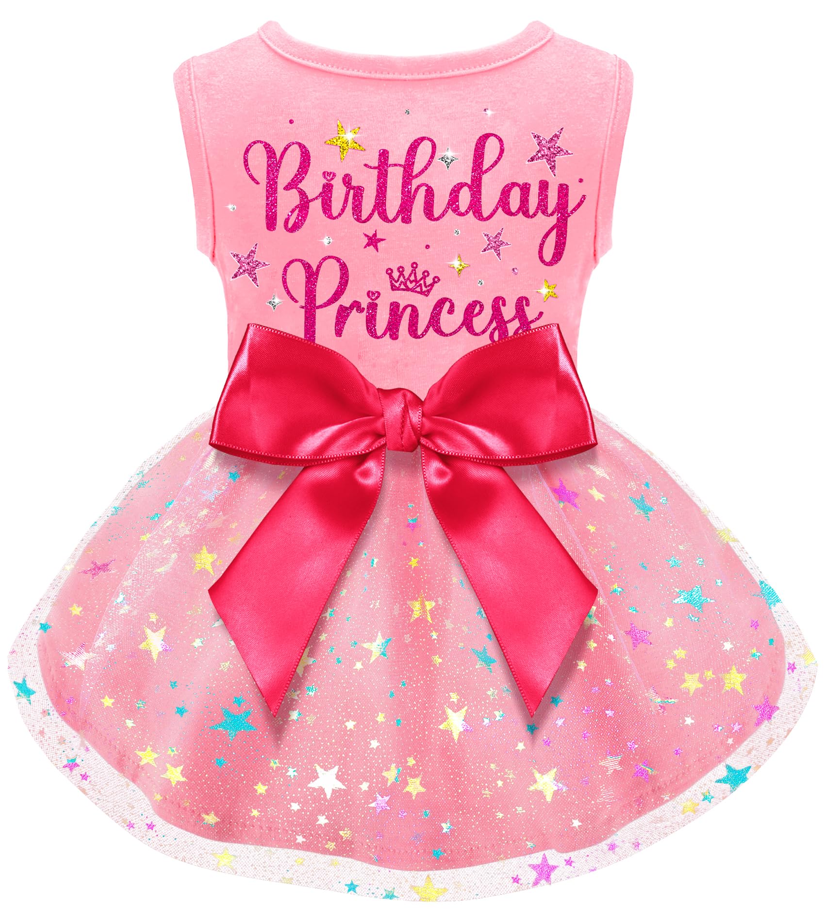 Dog Birthday Dress Dog Dress With Bowknot Tulle Birthday Princess Pet Clothes For Small Medium Large Dogs Girls Boys Cats Outfit
