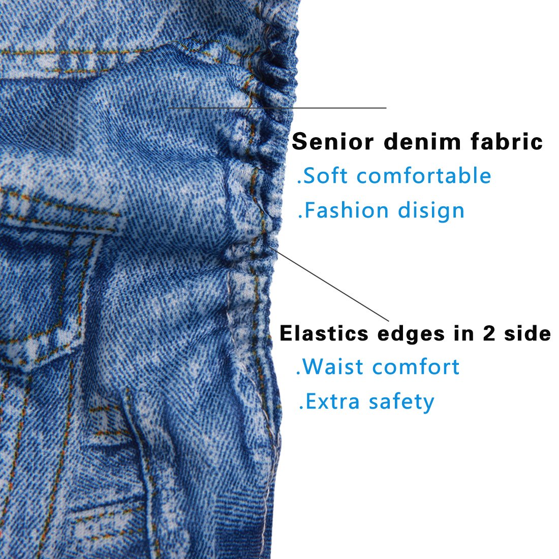 JoyDaog Jean Belly Bands for Small Dog Diapers Male Reusable Puppy Wrap XS,Pack of 3