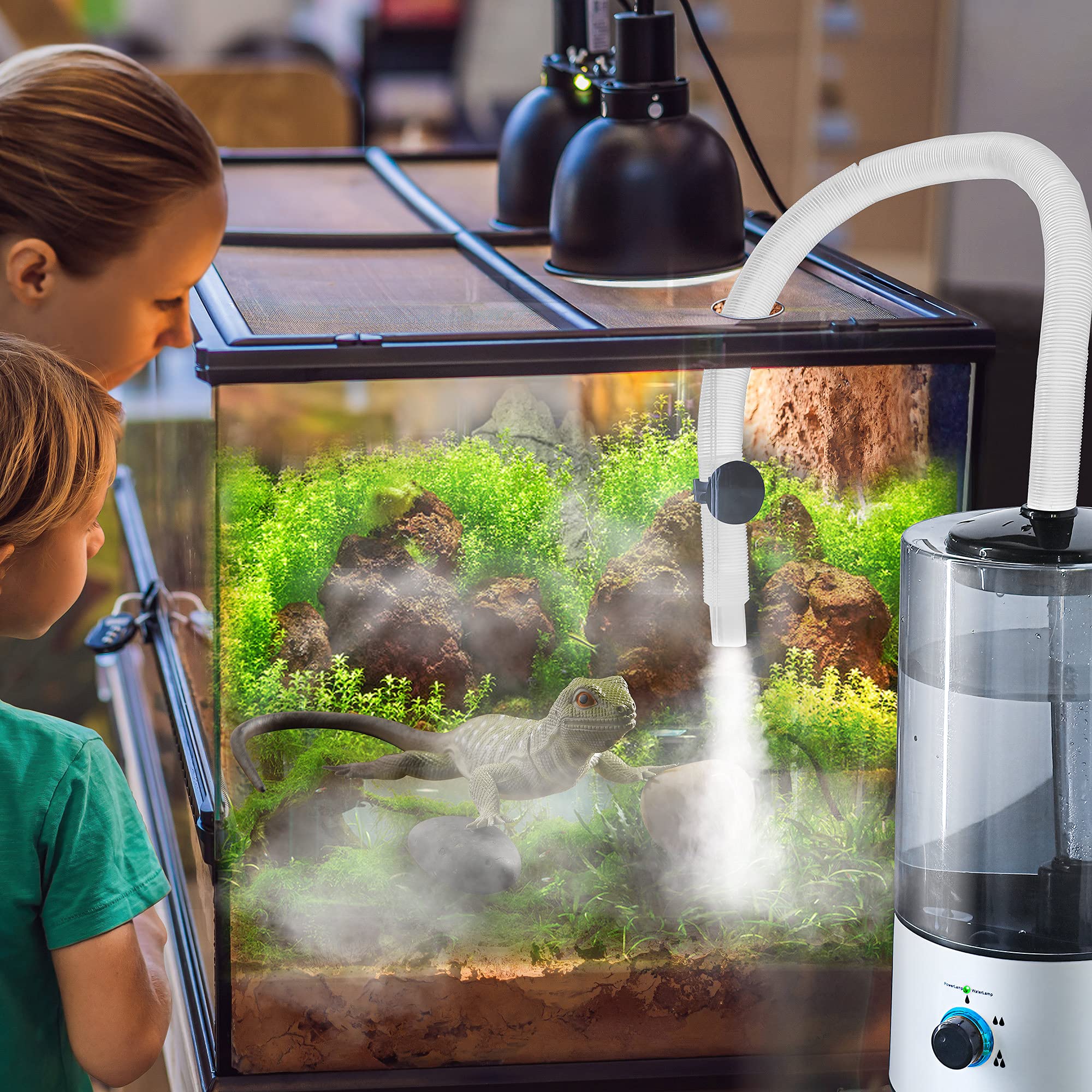 Dreyoo Reptile Humidifier Fogger - 4L Cool Mist Mister for Tortoise, Chameleon & Snake Habitats, Compatible with All Terrariums