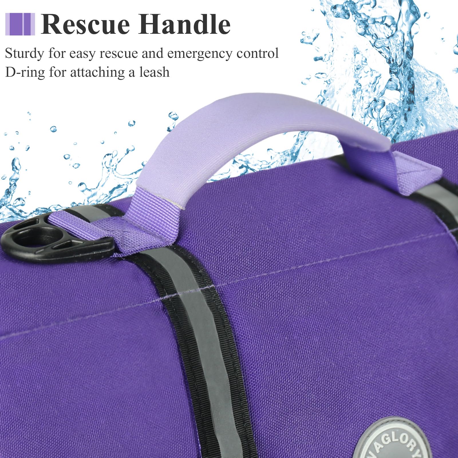 Vivaglory Ripstop Dog Life Jacket For Small Medium Large Dogs Boating, Dog Swimming Vest With Enhanced Buoyancy & Visibility, Pu