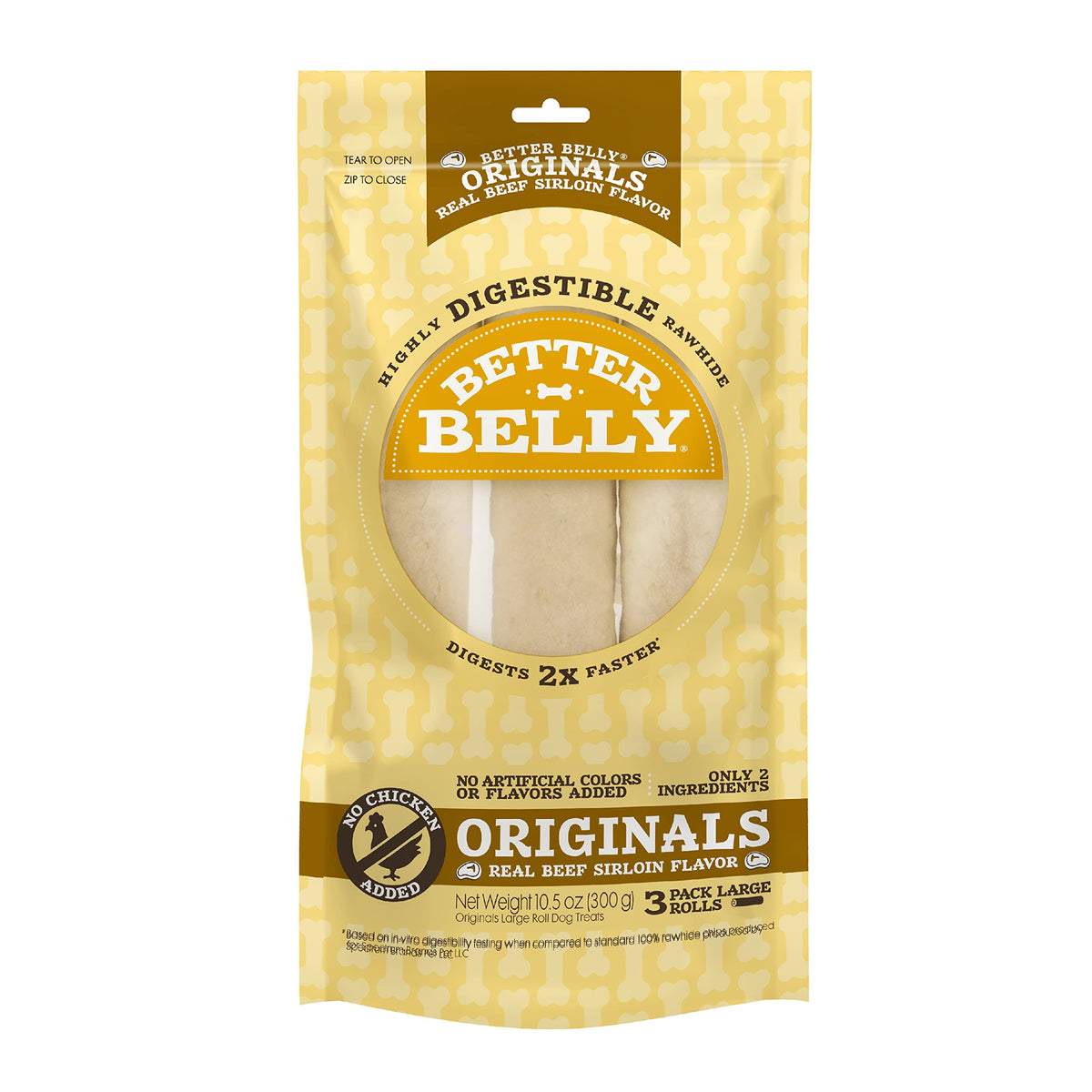 Better Belly Highly Digestible Rawhide Large Roll Chews