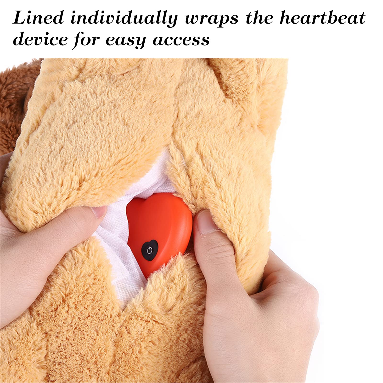 3T group Puppy Heartbeat Toy Sleep Aid,Dog Toys Stuffed Animal with Heartbeat Toys for Puppies Anxiety Relief,Puppy Essentials C