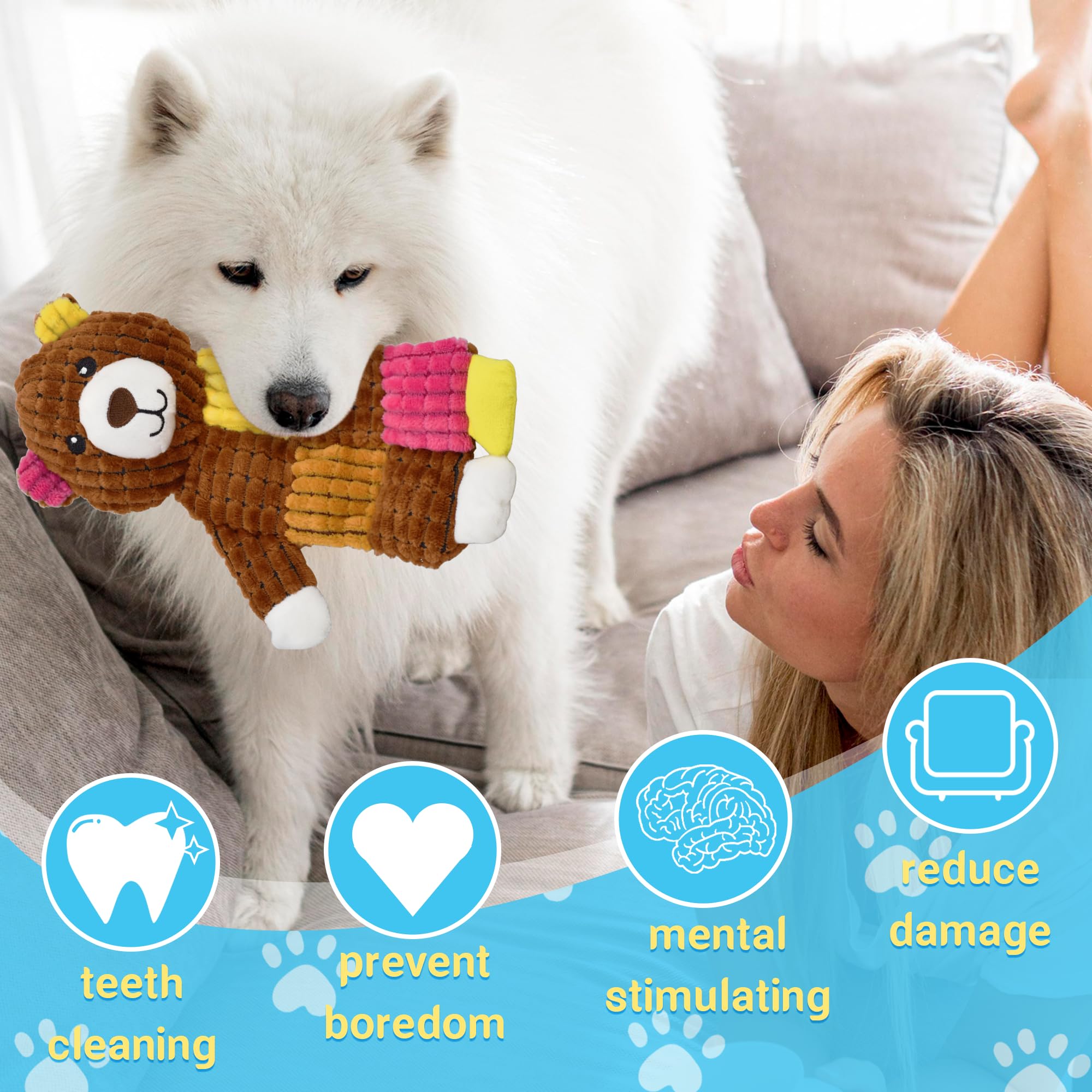 Lechong 5Pcs Squeaky And Crinkle Dog Toys For Large, Medium, And Small Dogs - Puppy Toys To Keep Them Busy - Great Value Bundle