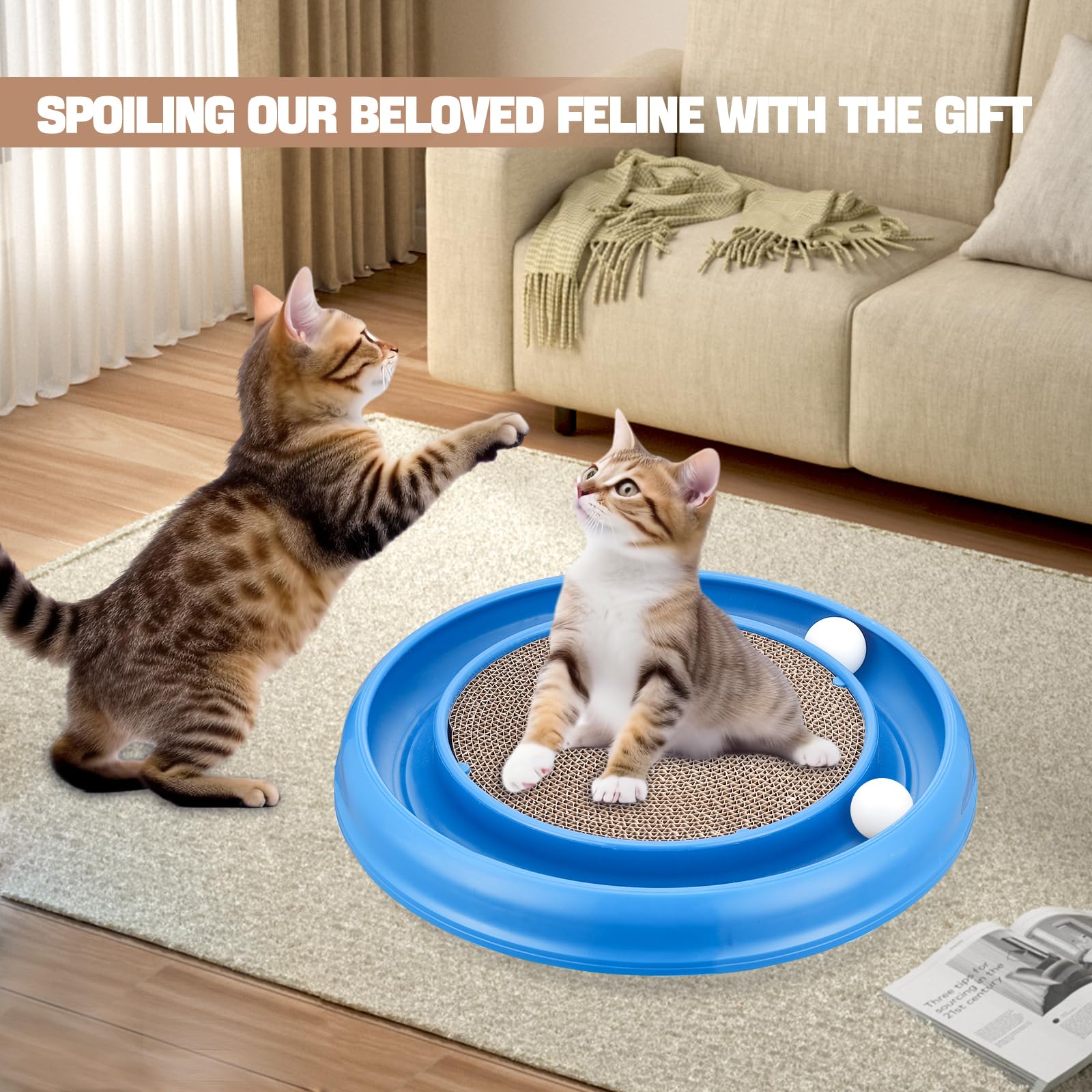 Peomliee Cat Track Balls Replacement Track Balls for Turbo Round Scratcher Toy (4 pcs)