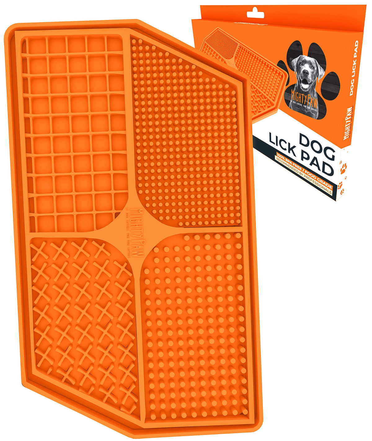 Mighty Paw Dog Lick Pad - Anxiety Alleviation - Strong Suction - Enhanced Paw Grooming - BPA-Free Silicone - Slow Feeding Lick P