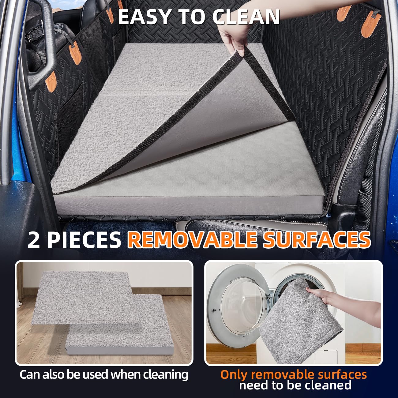 Maxfut Dog Bed For Truck Back Seat Extender,Waterproof Large Dog Mat For Seat Cover Back Seat,Washable Pet Bed For Car Hammock(G