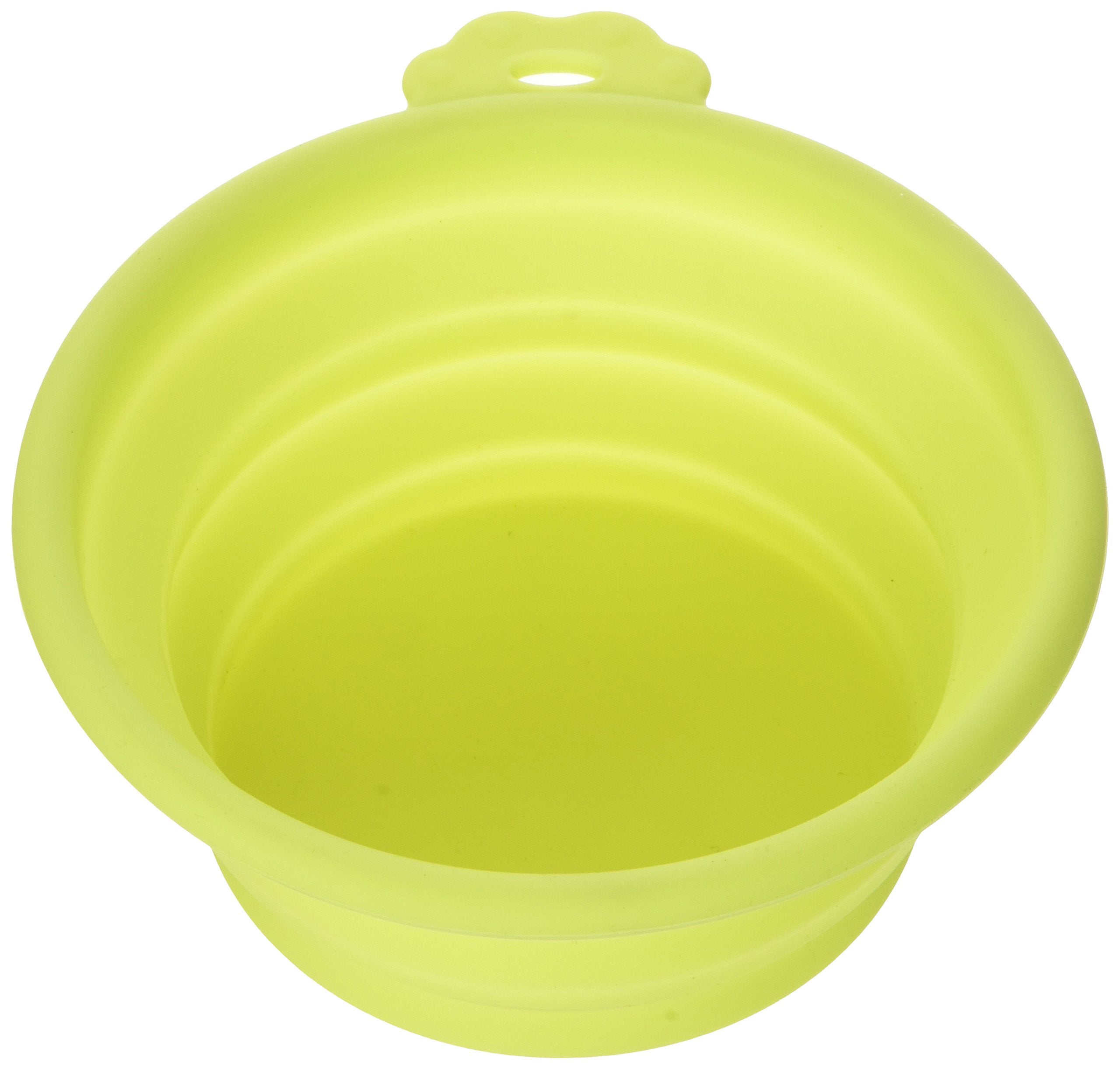 Petmate 23368 Silicone Round 1.5-Cup Travel Bowl For Pets, Go-Go Green