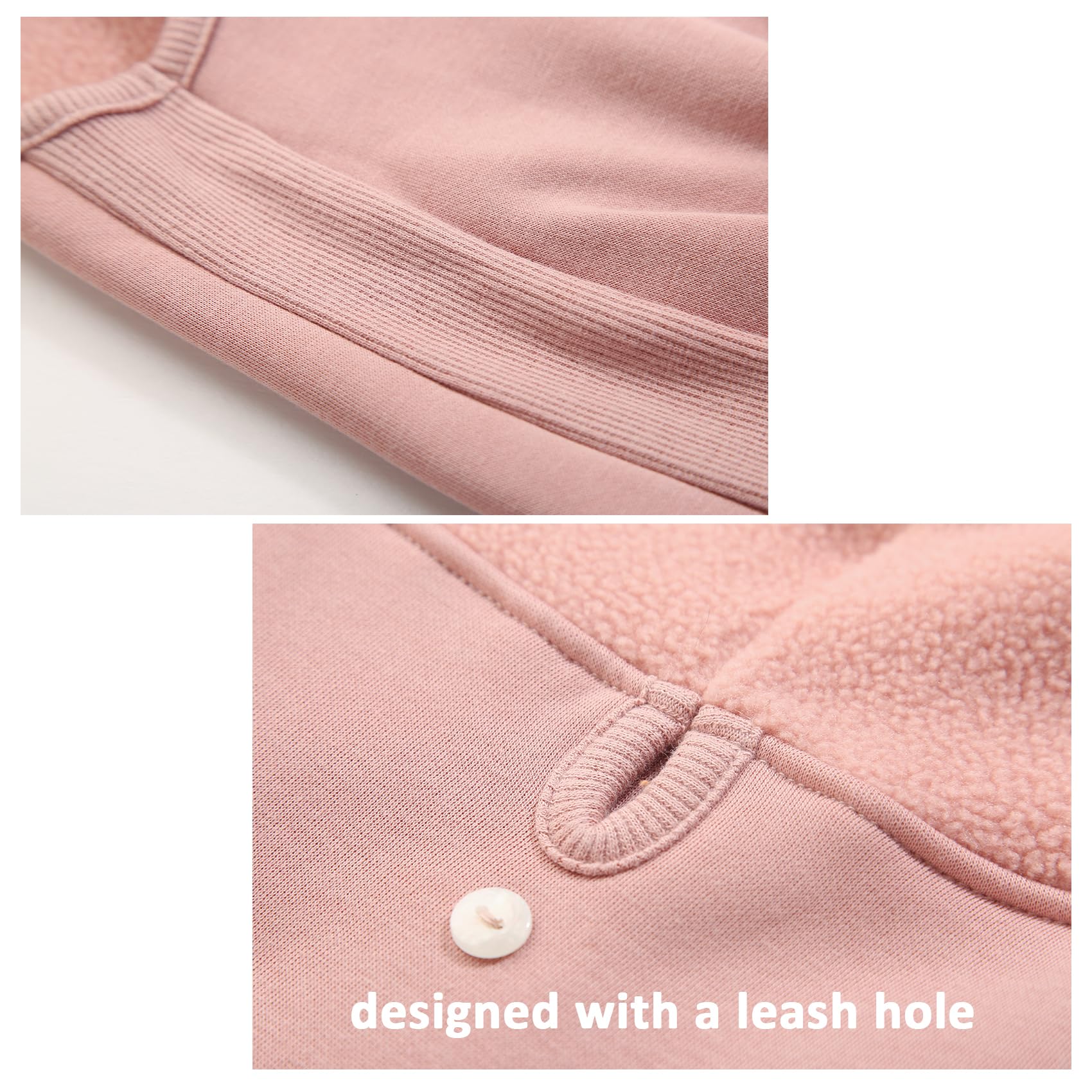 Dog Winter Hoodie Coat, Plush Vest Hoodie Dog Jacket, Dog Winter Autumn Warm Clothes(Pink-Large)