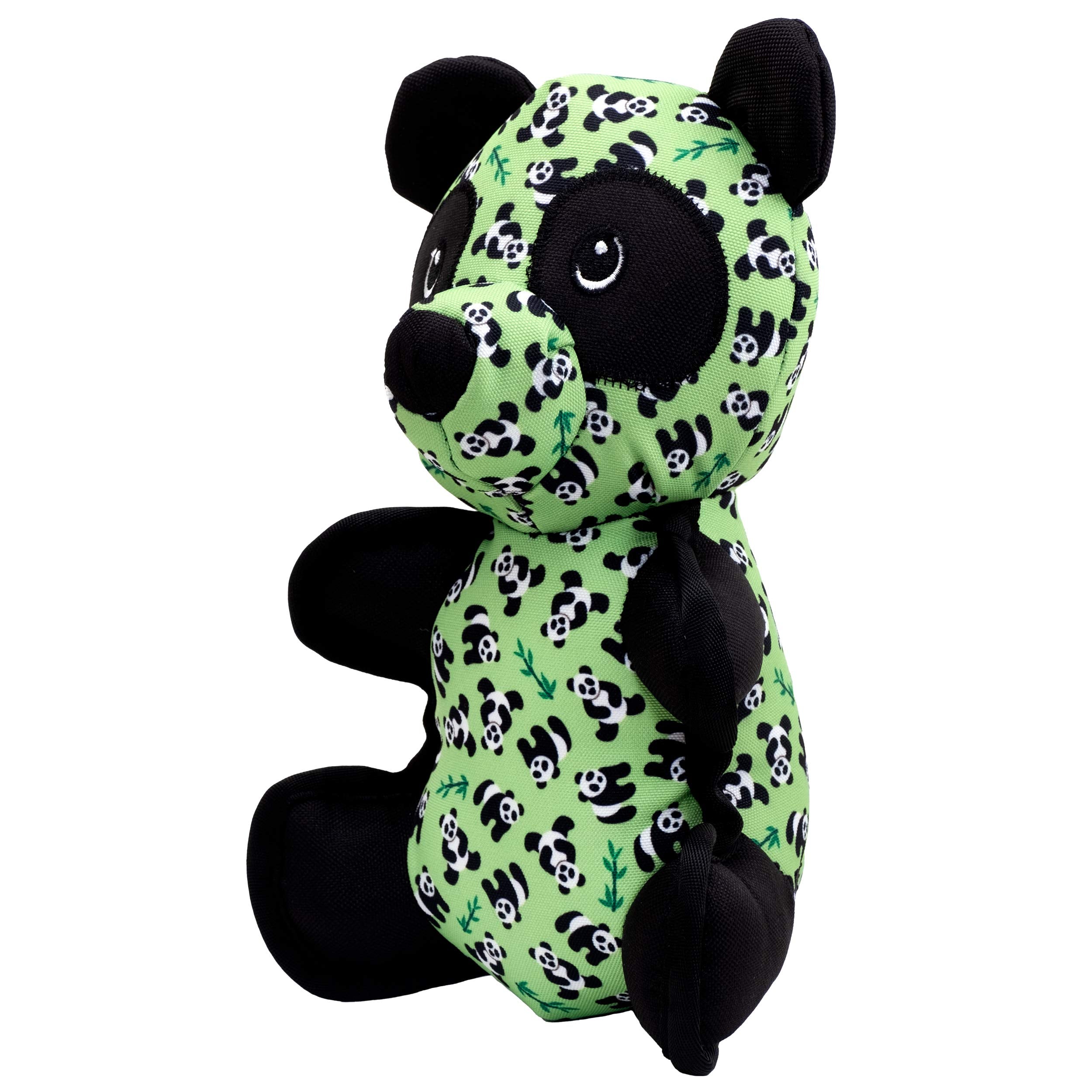The Worthy Dog Bamboo Panda Green Plush Bone Chew Toy, Fun Fetch Play With Squeaker For Puppy Dogs! Durable Material For Aggressive Chewers