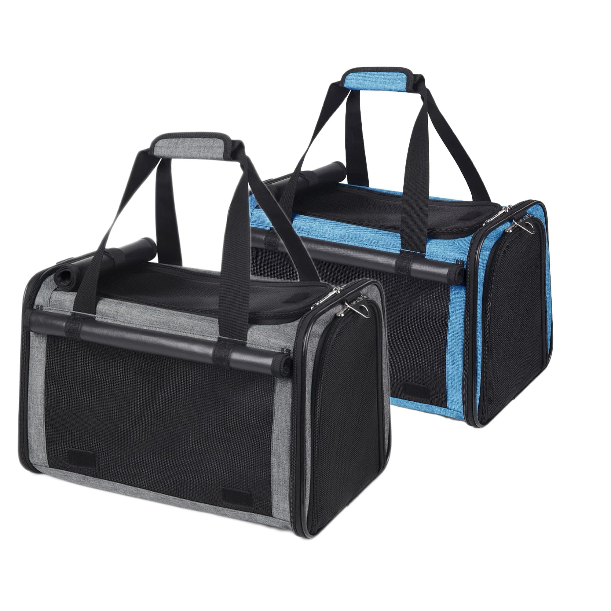 Yudodo 2 Packs 25 Lbs Lightproof Soft Sided Pet Carrier For Large Cat & Small Dog Airline Approved Travel Bag Puppy Carriers Wit