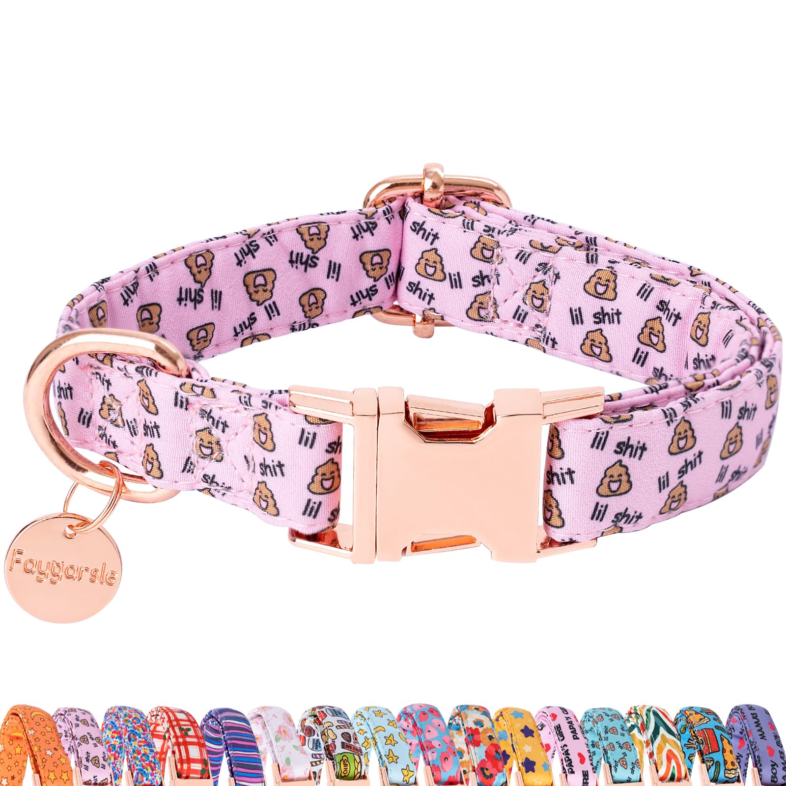 Faygarsle Pink Dog Collar For Small Medium Large Dogs Cute Puppy Collars For Female Dogs Funny Dog Collars For Summer Spring Wed
