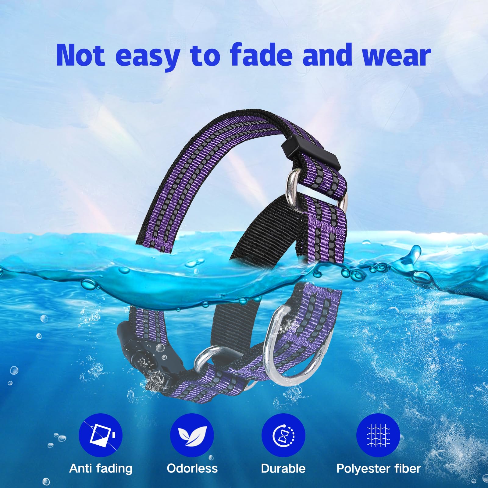 Joyeeiioo Martingale Dog Collar, Adjustable Nylon Reflective Collar With Buckle. No Pull -For Small, Medium, Large Dogs. Prevents Slipping Out-Helps With Strong Pullers-Increase Control (Purple M)