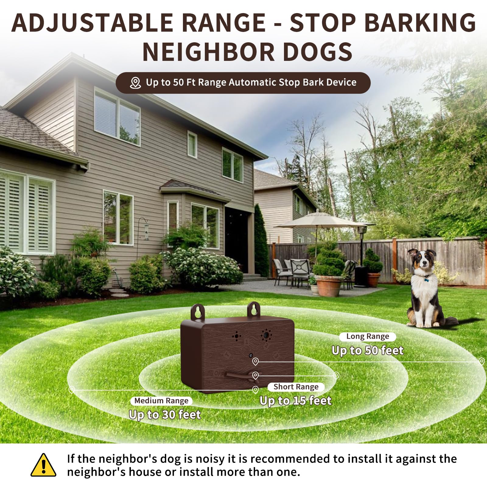 Autbnjrska Anti Barking Devices For Dogs, 50Ft Ultrasonic Dog Bark Control Devices With 4 Modes, Ultrasonic Dog Deterrent Bark B