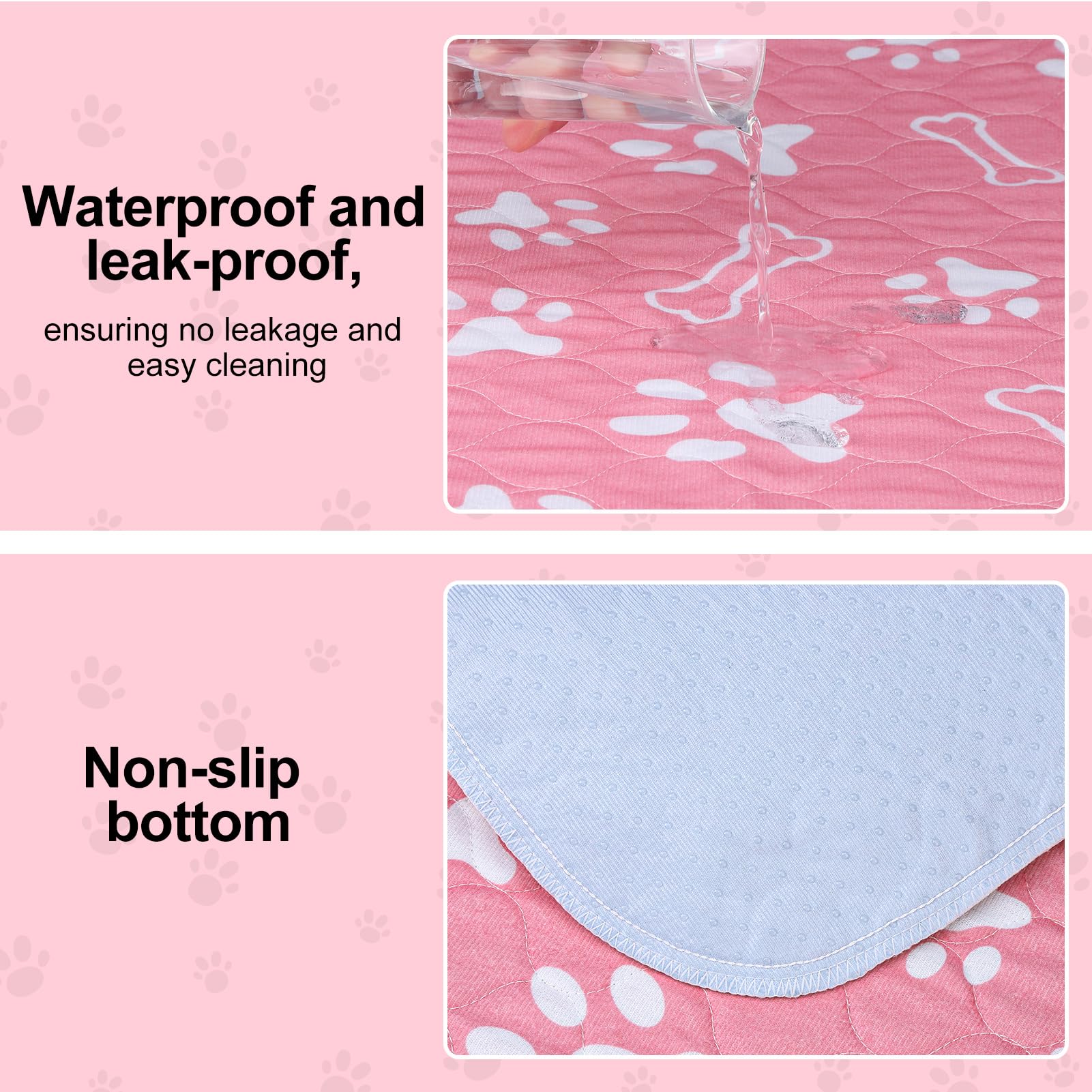 Beautyzoo 8 Pack Washable Pee Pads For Dogs, Reusable Puppy Pads For Potty Training, Waterproof Super Absorbent Wee Wee Pads For