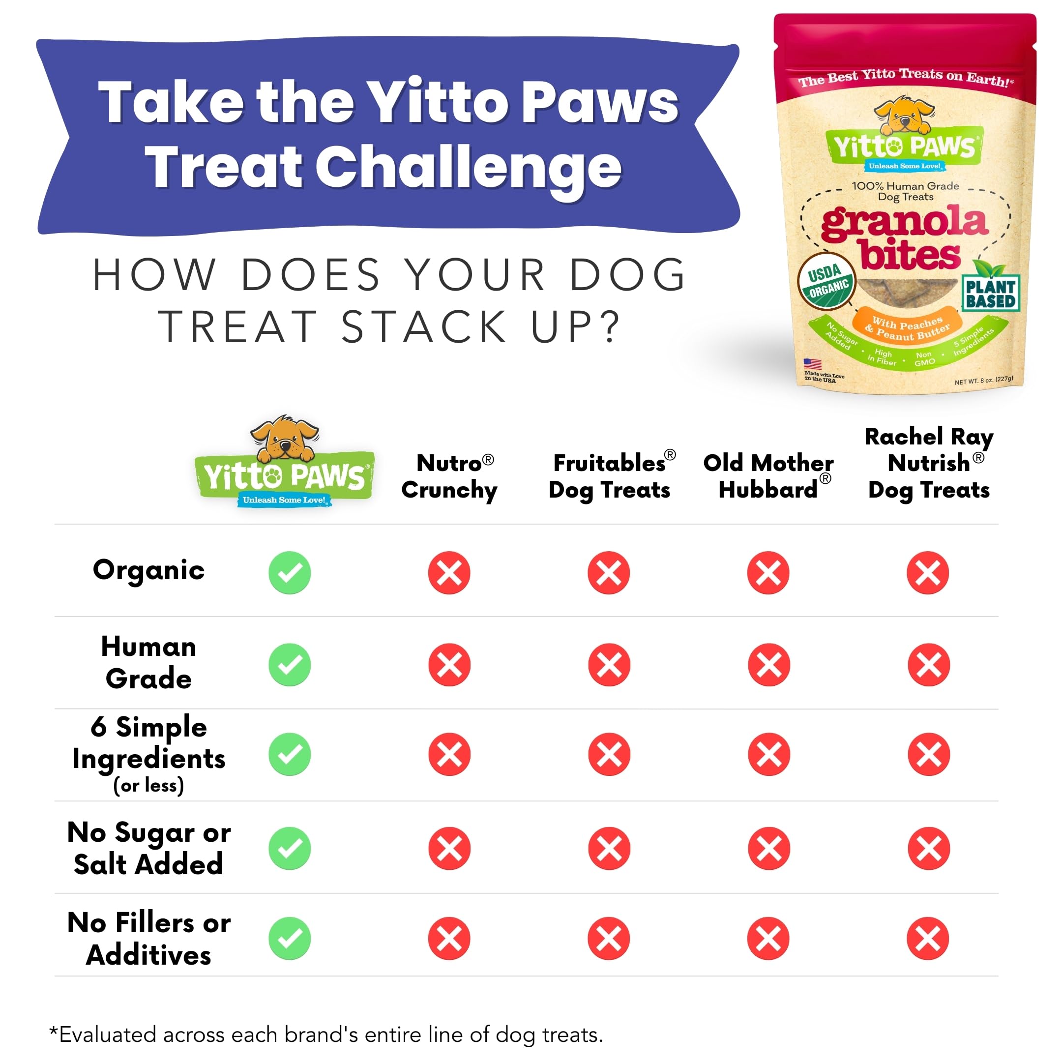 Crunchy Organic Peanut Butter Dog Treats - Fruit & Oats Healthy Dog Biscuits, Vegan All Natural Training Treats Made in USA - Lo