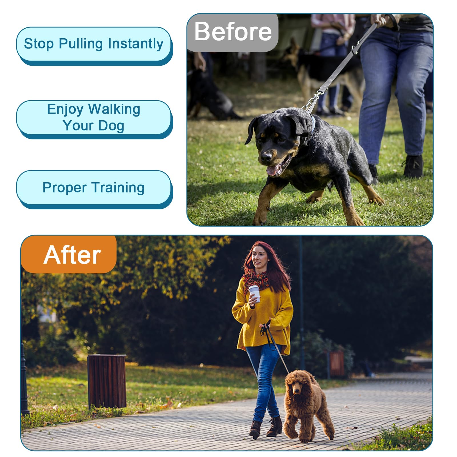 Woskar Prong Collar For Dogs,Adjustable Pinch Collar For Small Medium Large Dogs,Dog Martingale Collars(Xl,20''-23'')