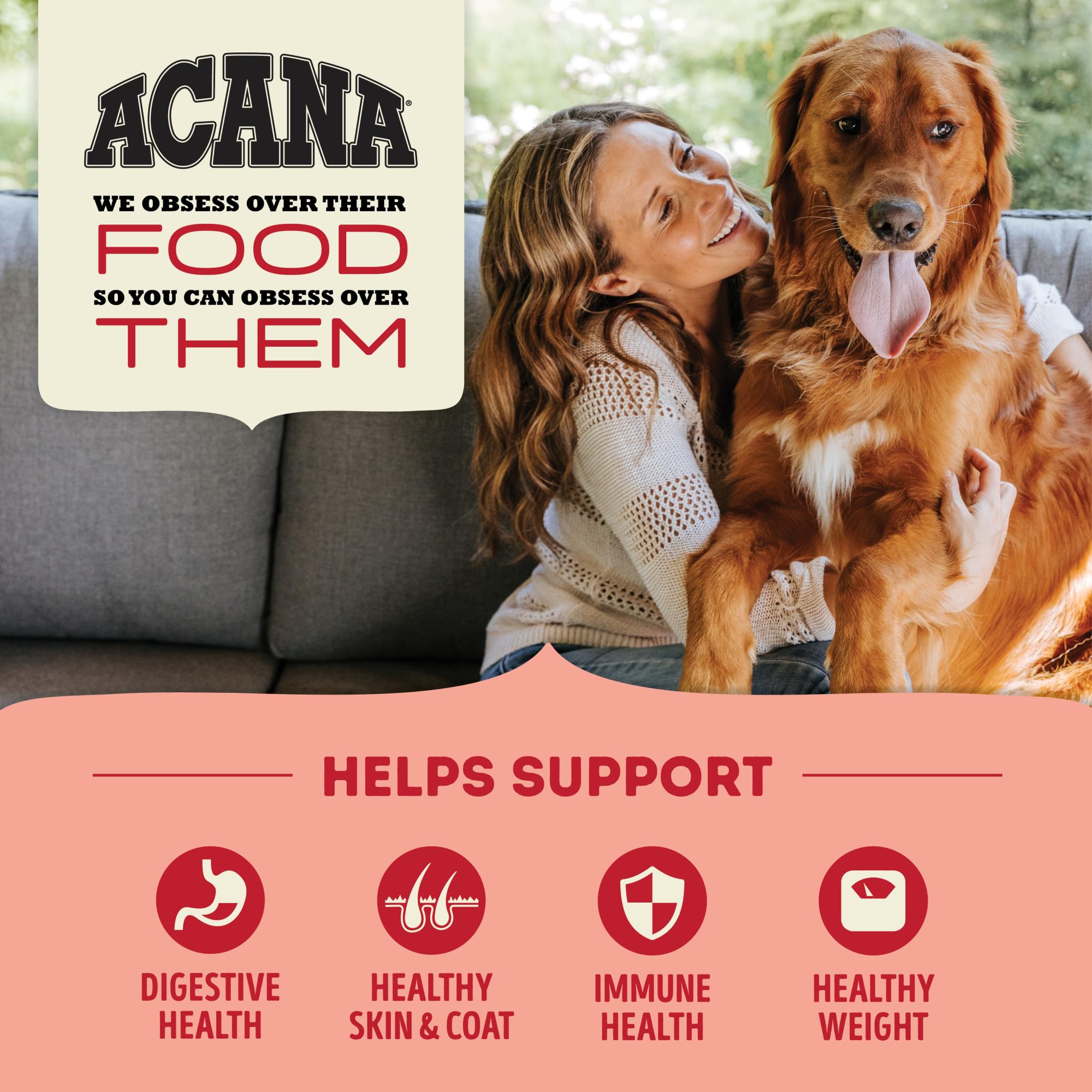 ACANA Grain Free Dry Dog Food, Red Meat Recipe, 4.5lb