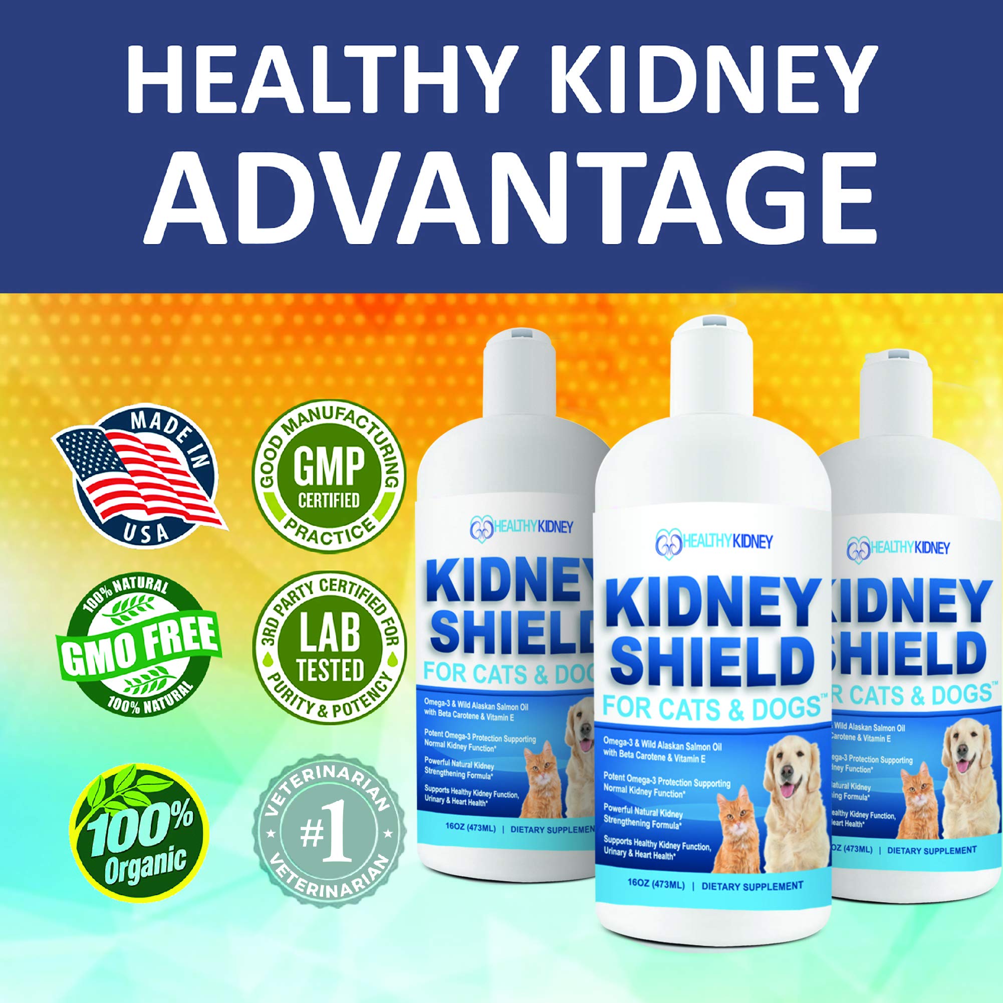 Dog and Cat Kidney Support, Canine Feline Renal Health Support Supplement For Normal Kidney Function, Creatinine, Detox, Urinary