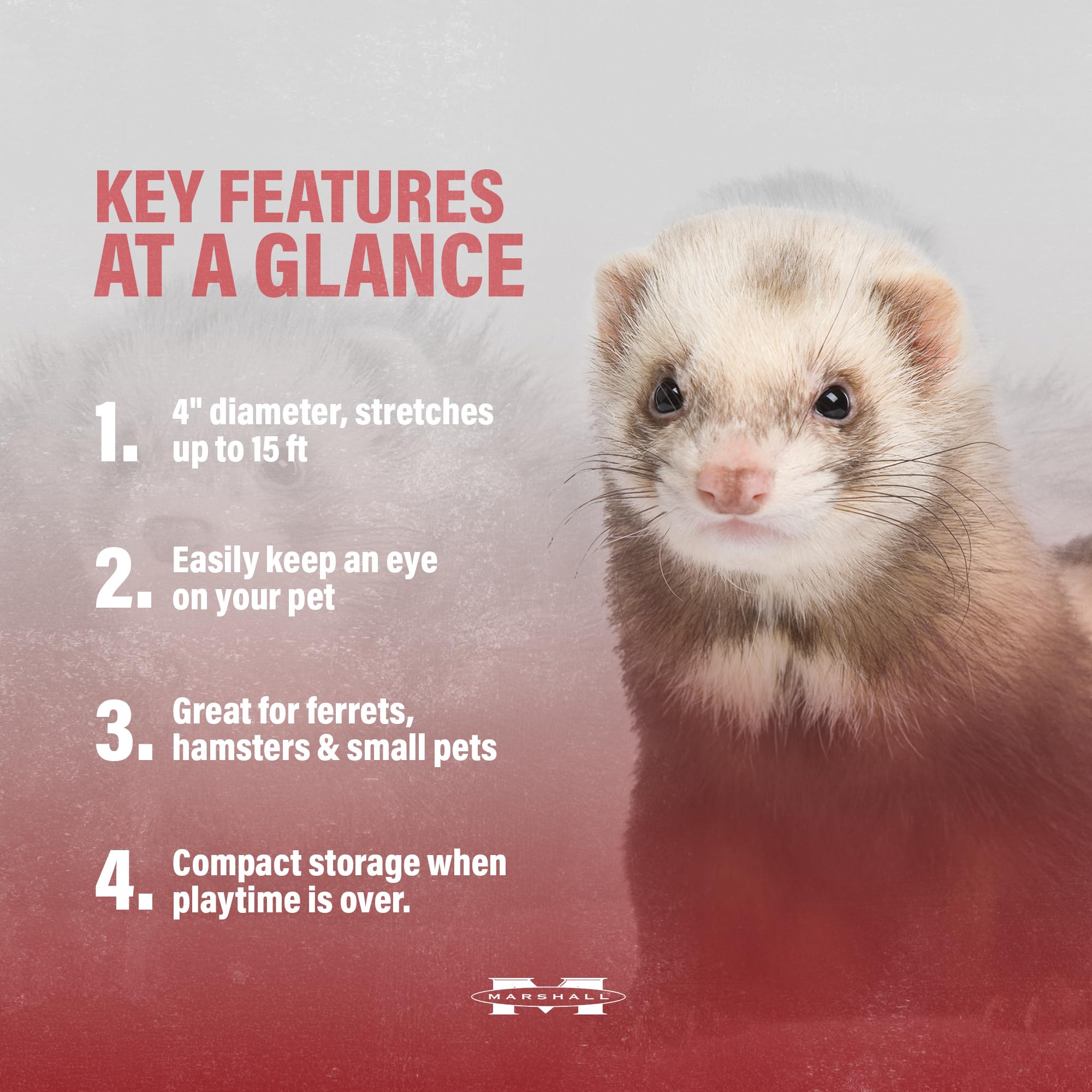 Marshall Pet Products Super Thru-Way - 15-Foot Interactive Tunnel For Ferrets And Small Pets, Durable And Flexible Design, Encourages Play And Exploration