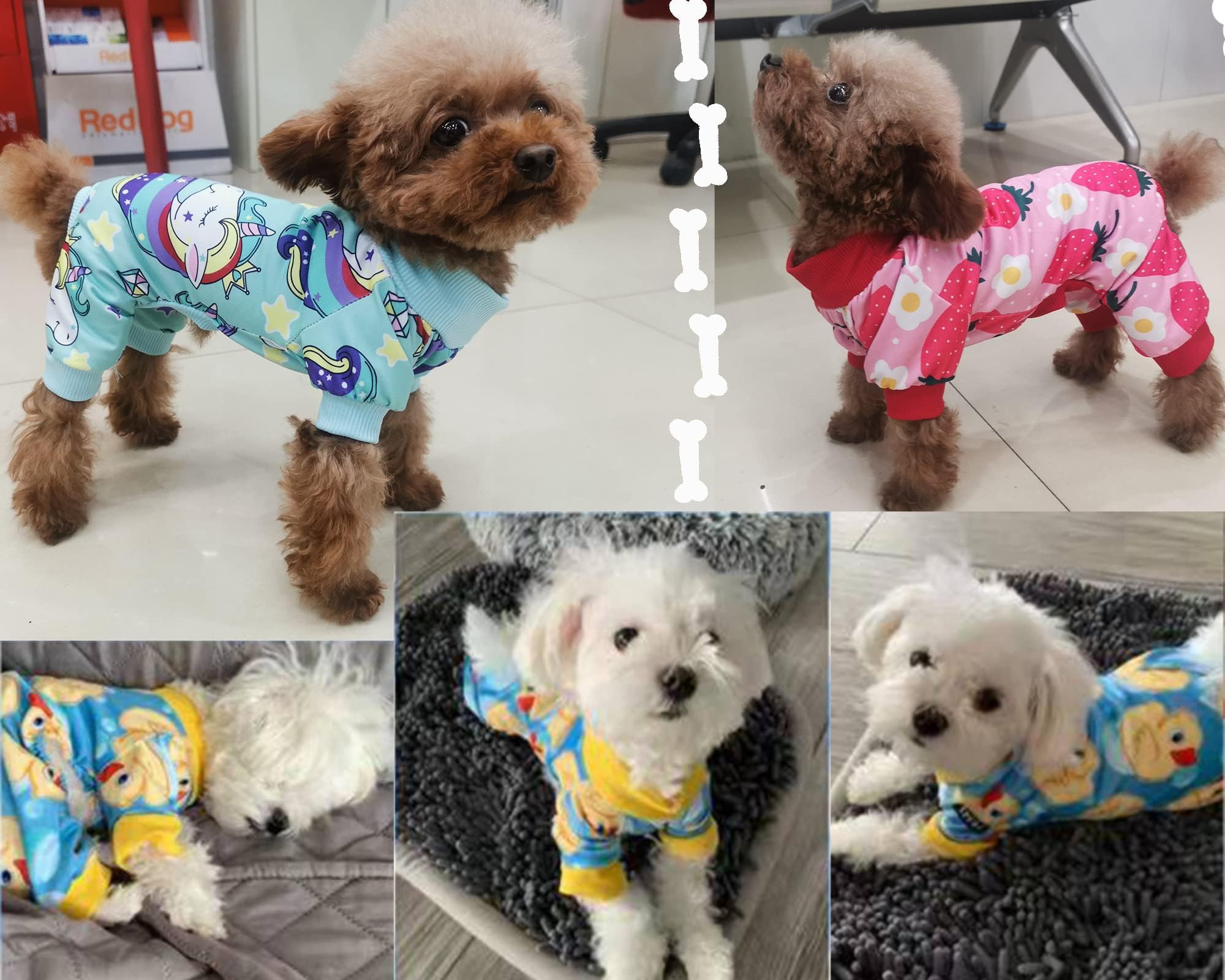 Xpudac 4 Pieces Dog Pajamas For Large Dogs Pjs Clothes Puppy Onesies Outfits For Doggie Christmas Shirts Sleeper For Pet Cats Ja